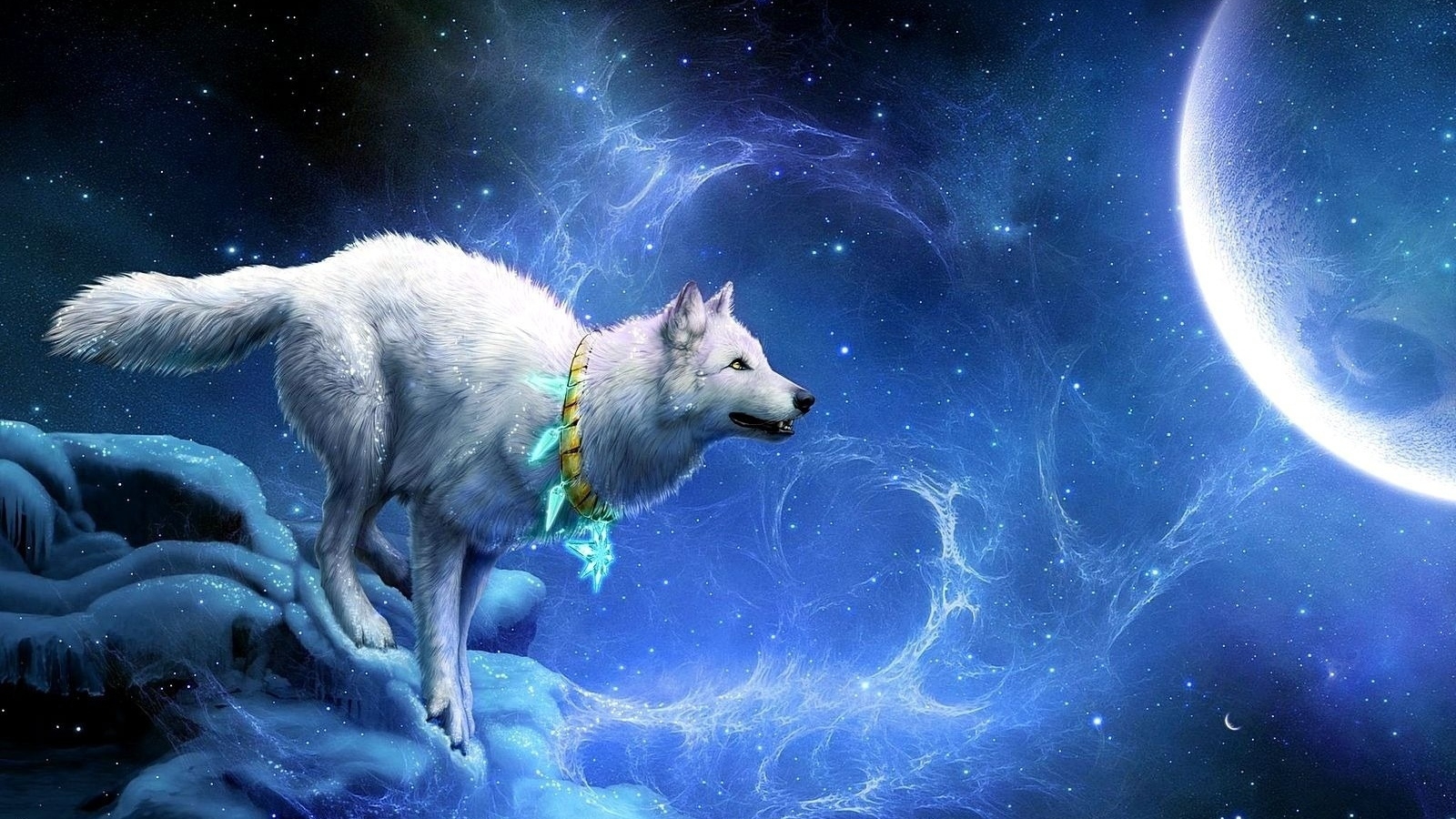 1600x900 Elemental Wolf, Desktop