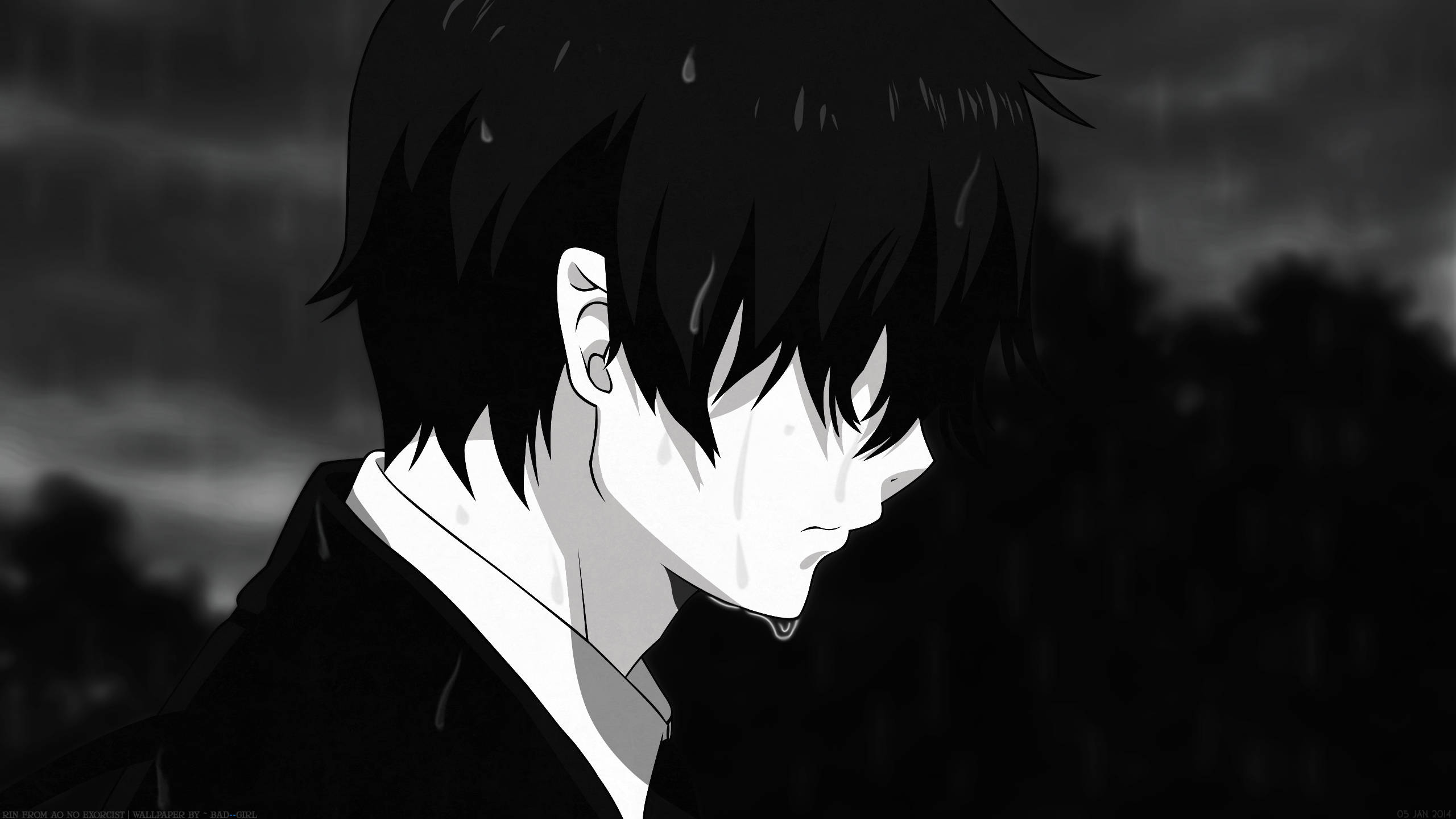 2560x1440 Download Crying Sad Anime Boy Wallpaper, Desktop