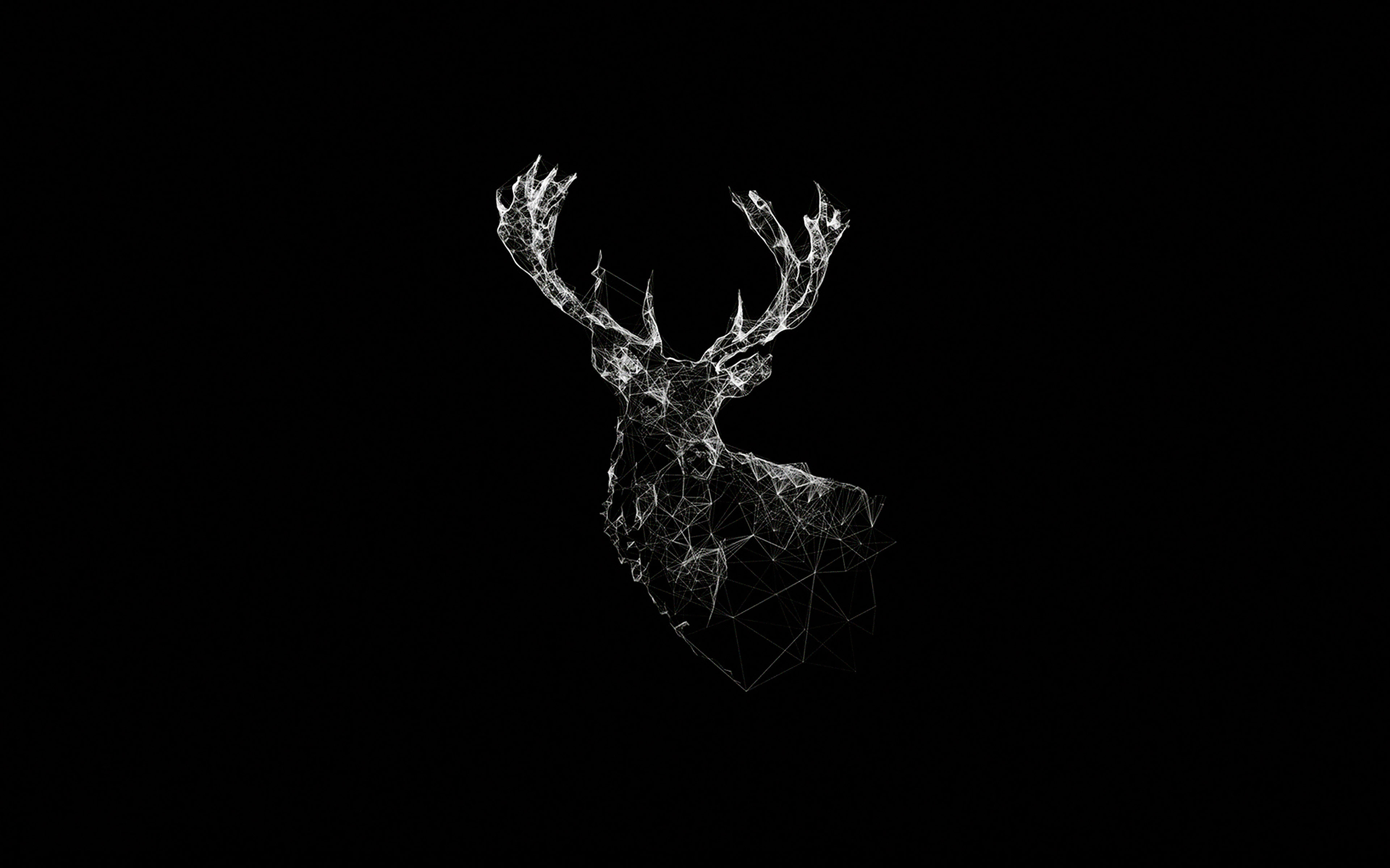 3840x2400 wallpaper for desktop, laptop. deer animal illust dark, Desktop