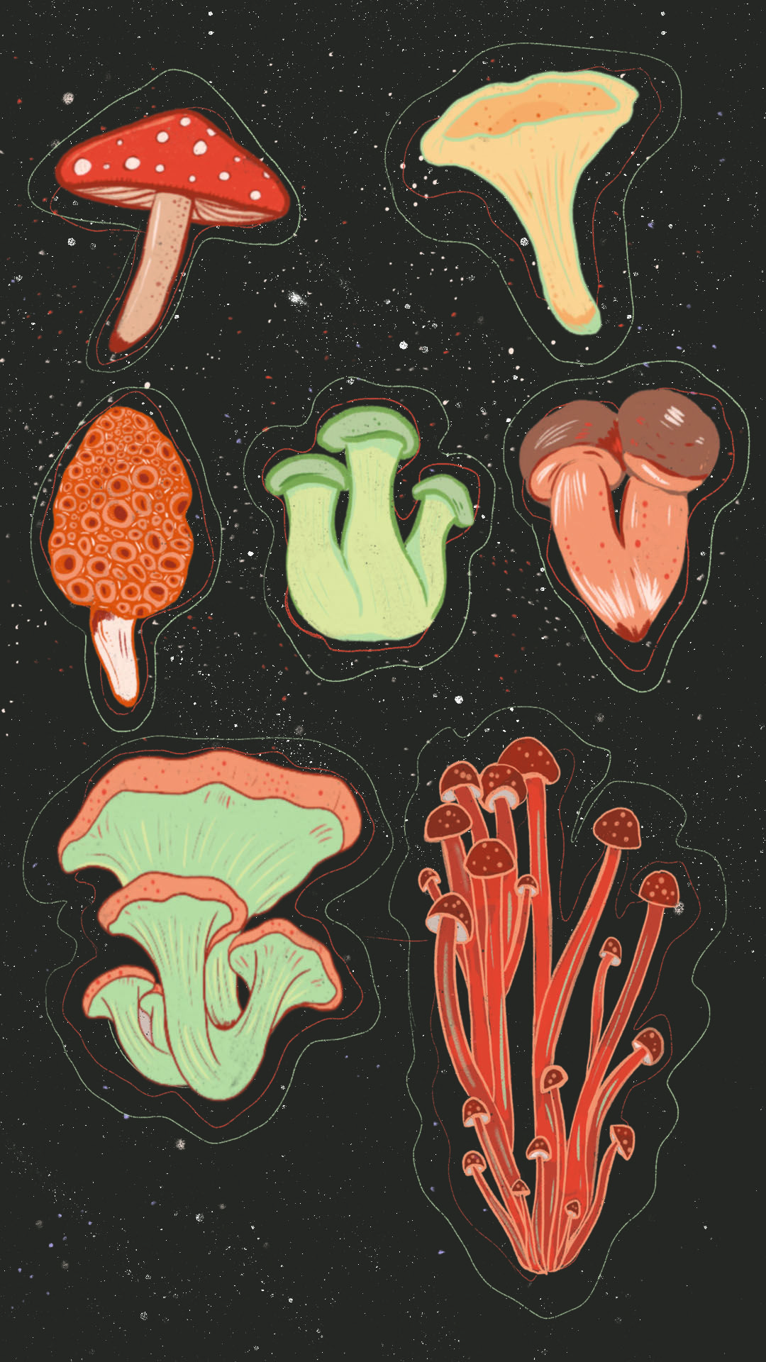 1080x1920 Phone Wall Paper Download Mushroom Forager. Hippie Wallpaper, Mushroom Wallpaper, Art Collage Wall, Phone