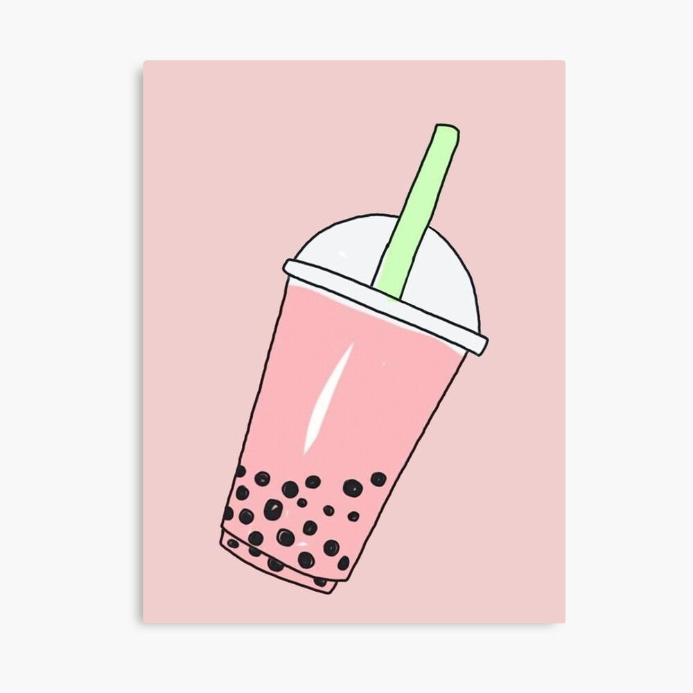 1000x1000 Strawberry Milk Bubble Tea Metal Print, Phone