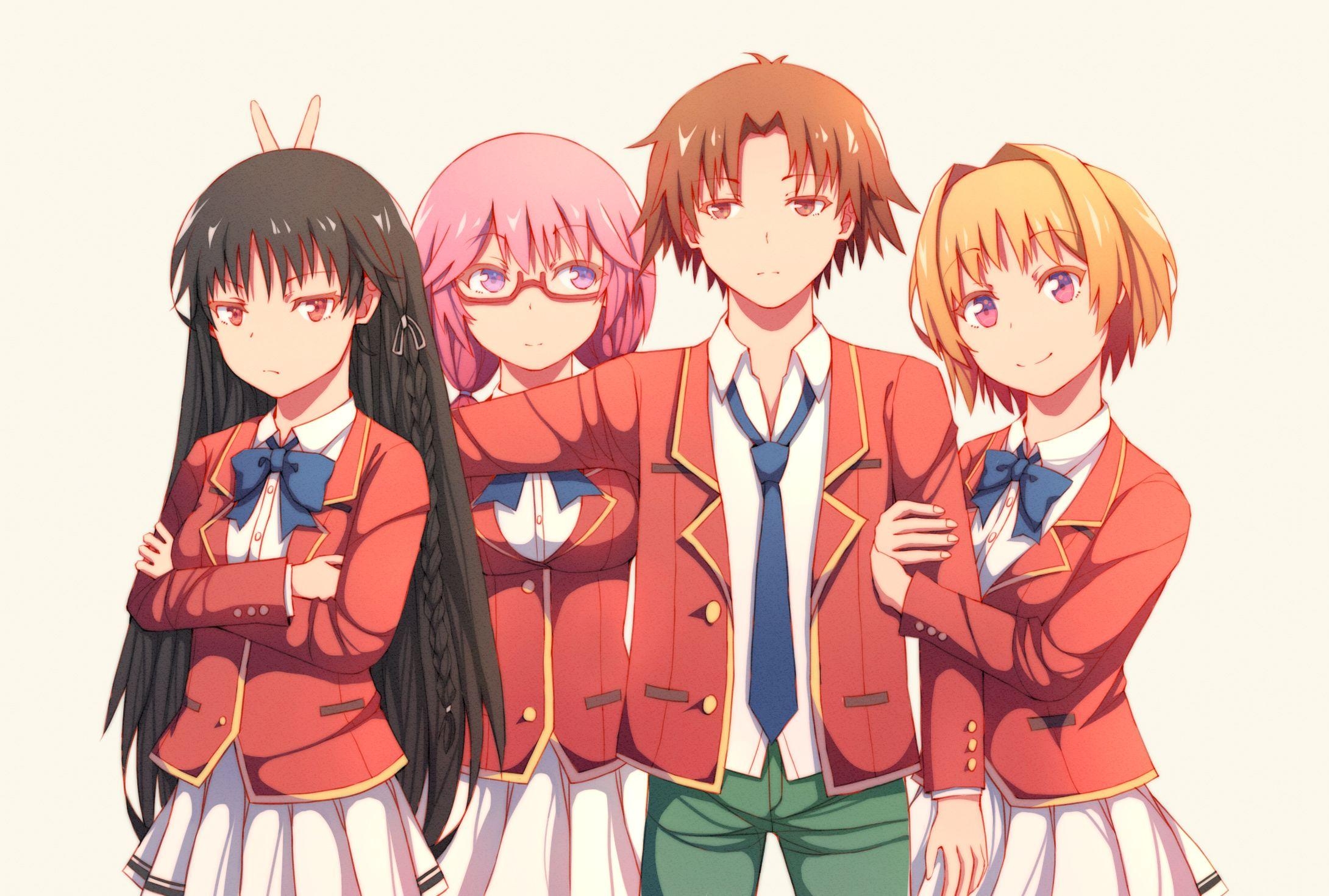 2180x1470 ayanokouji kiyotaka, horikita suzune, kushida kikyou, and sakura, Desktop