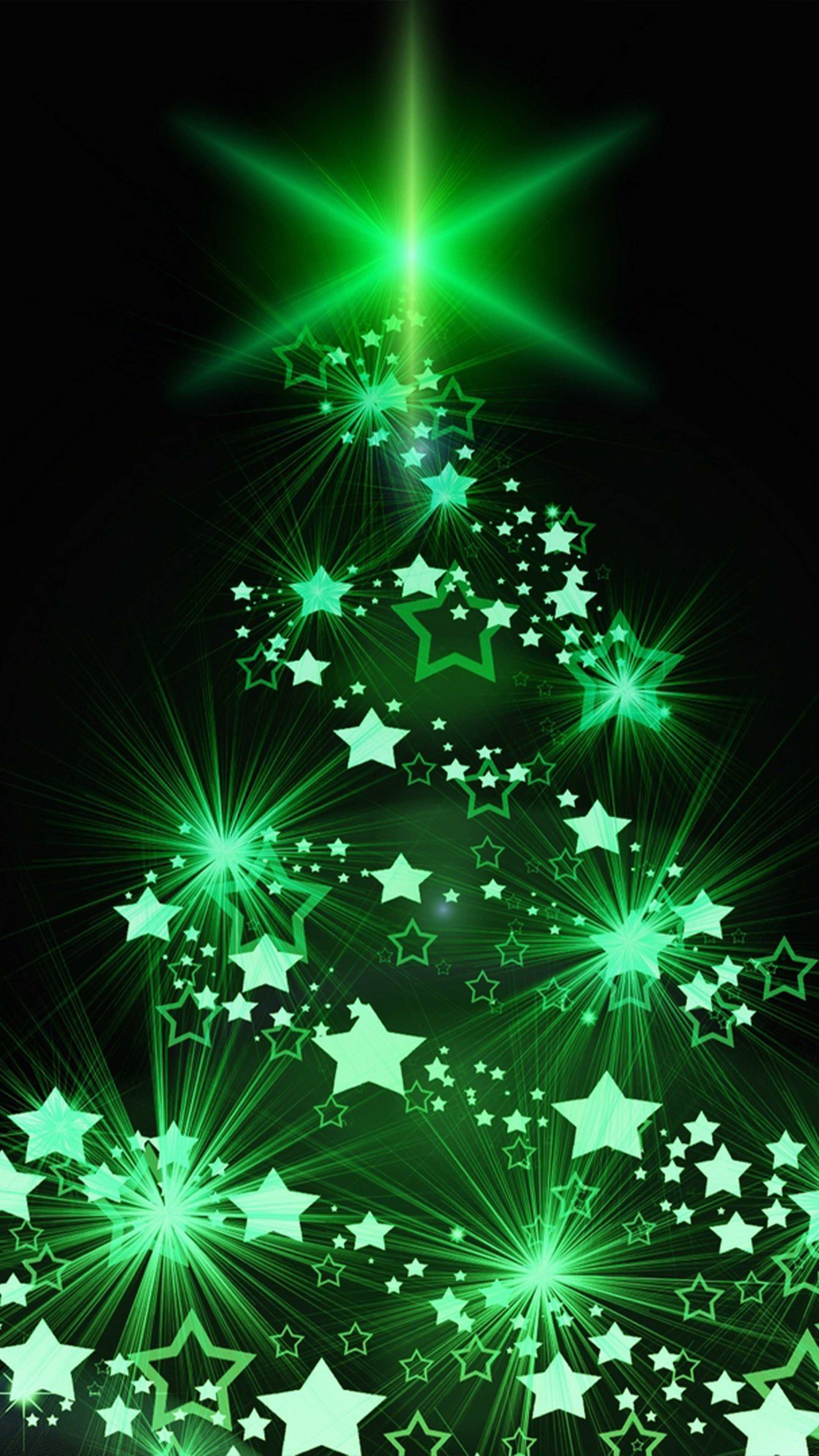 2160x3840 Christmas Tree Green Lights 4K Ultra HD Mobile Wallpaper, Phone