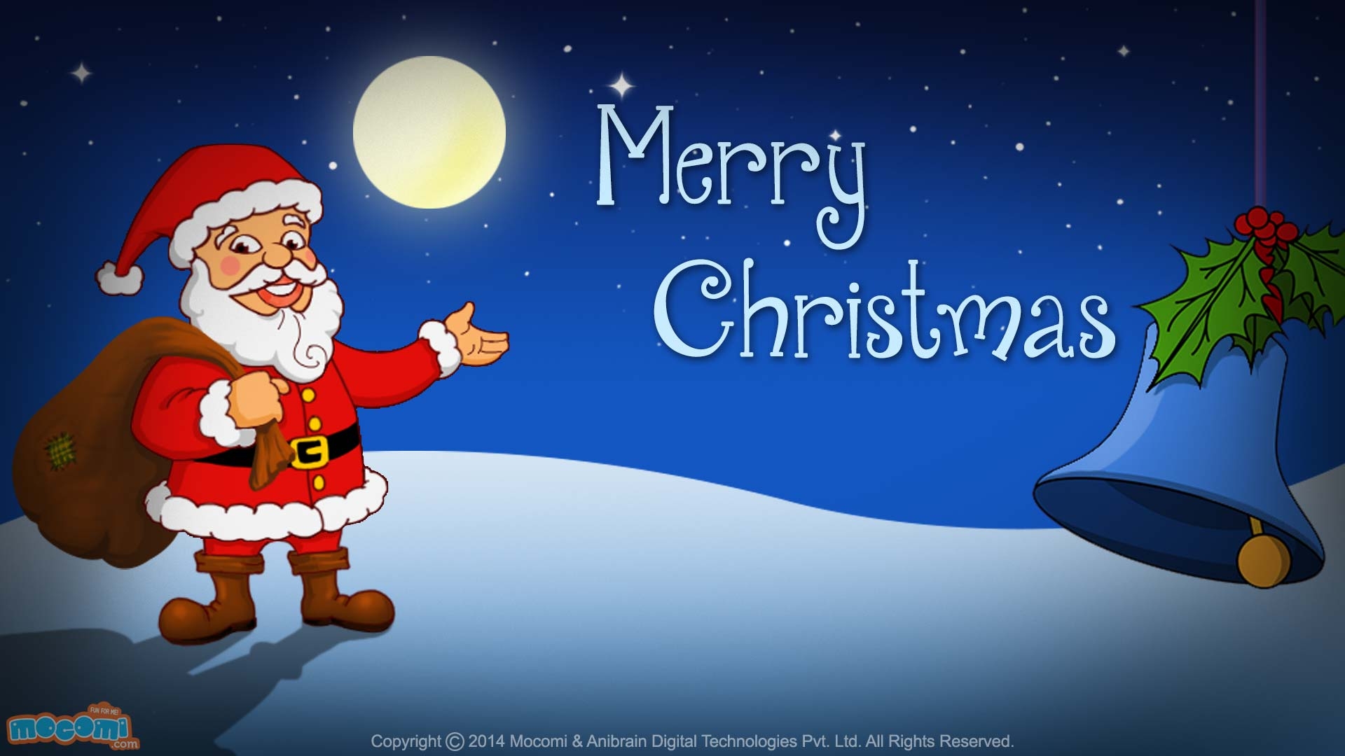 1920x1080 Merry Christmas- Santa Claus Wallpaper for Kids, Desktop