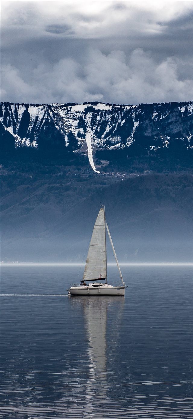 640x1390 Boat Lake Mountain Nature iPhone X, Phone