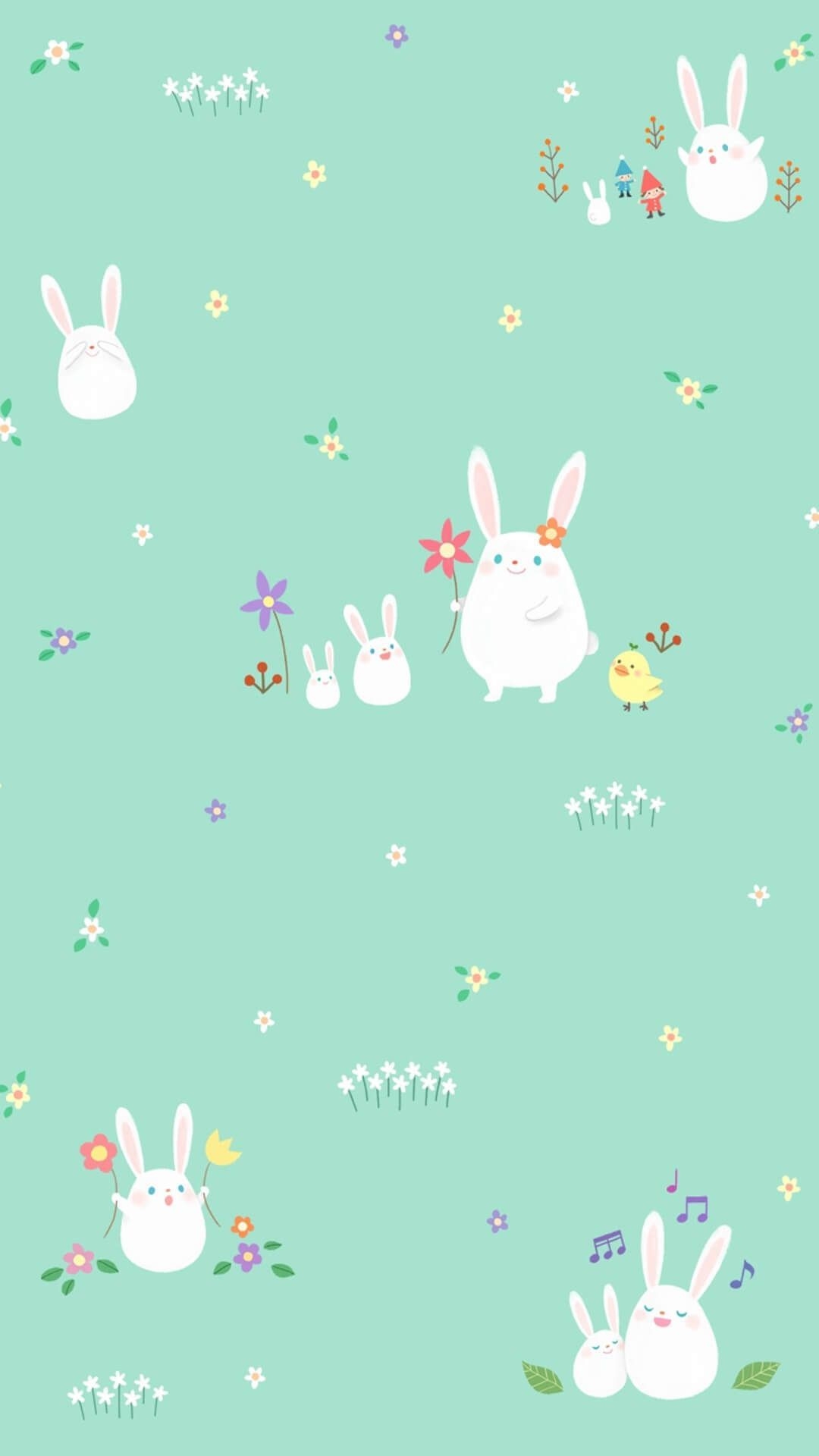 1080x1920 Easter rabbit mint. Cat pattern wallpaper, Easter wallpaper, Phone