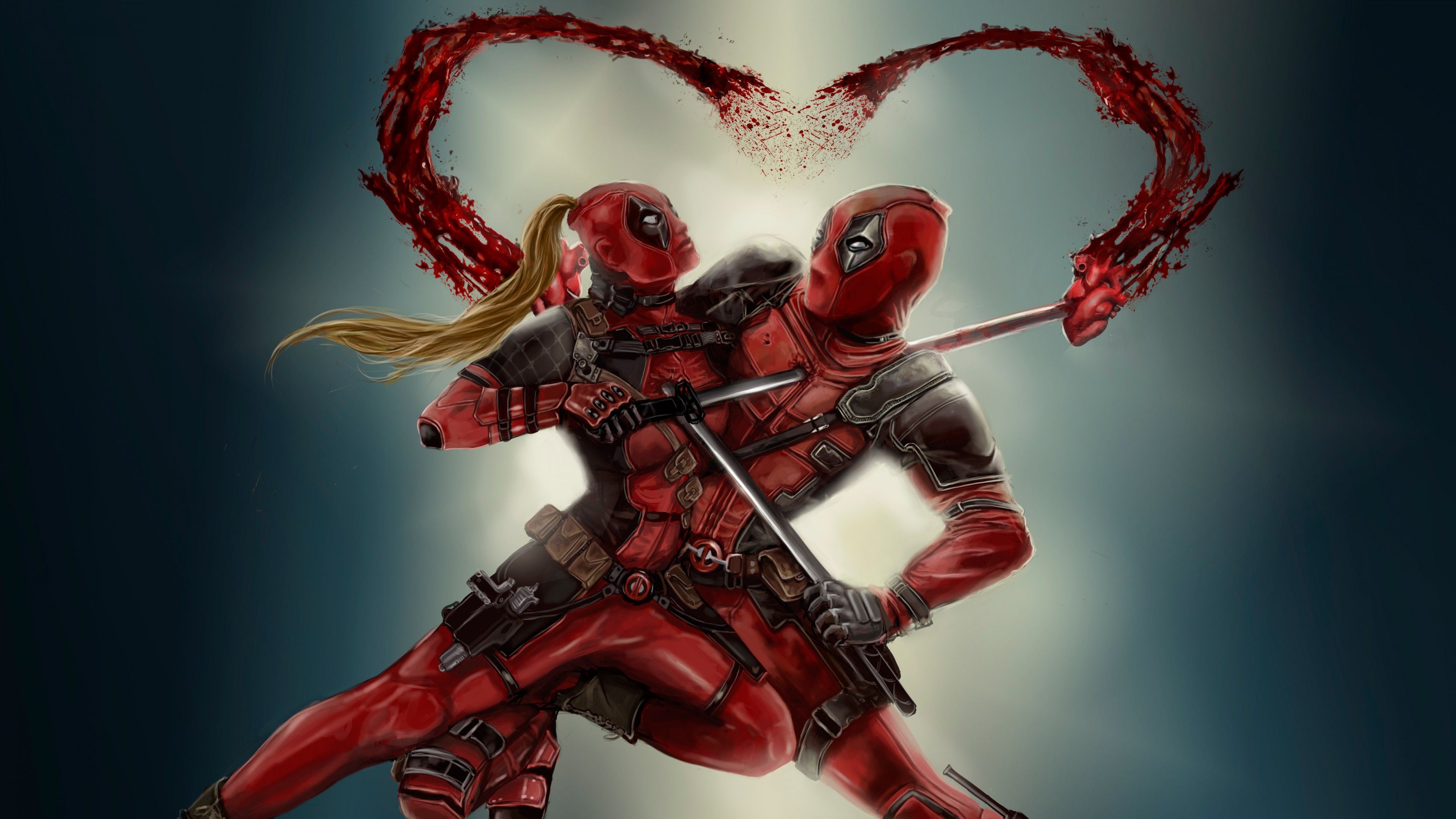 3840x2160 Deadpool Heart Wallpaper, Desktop