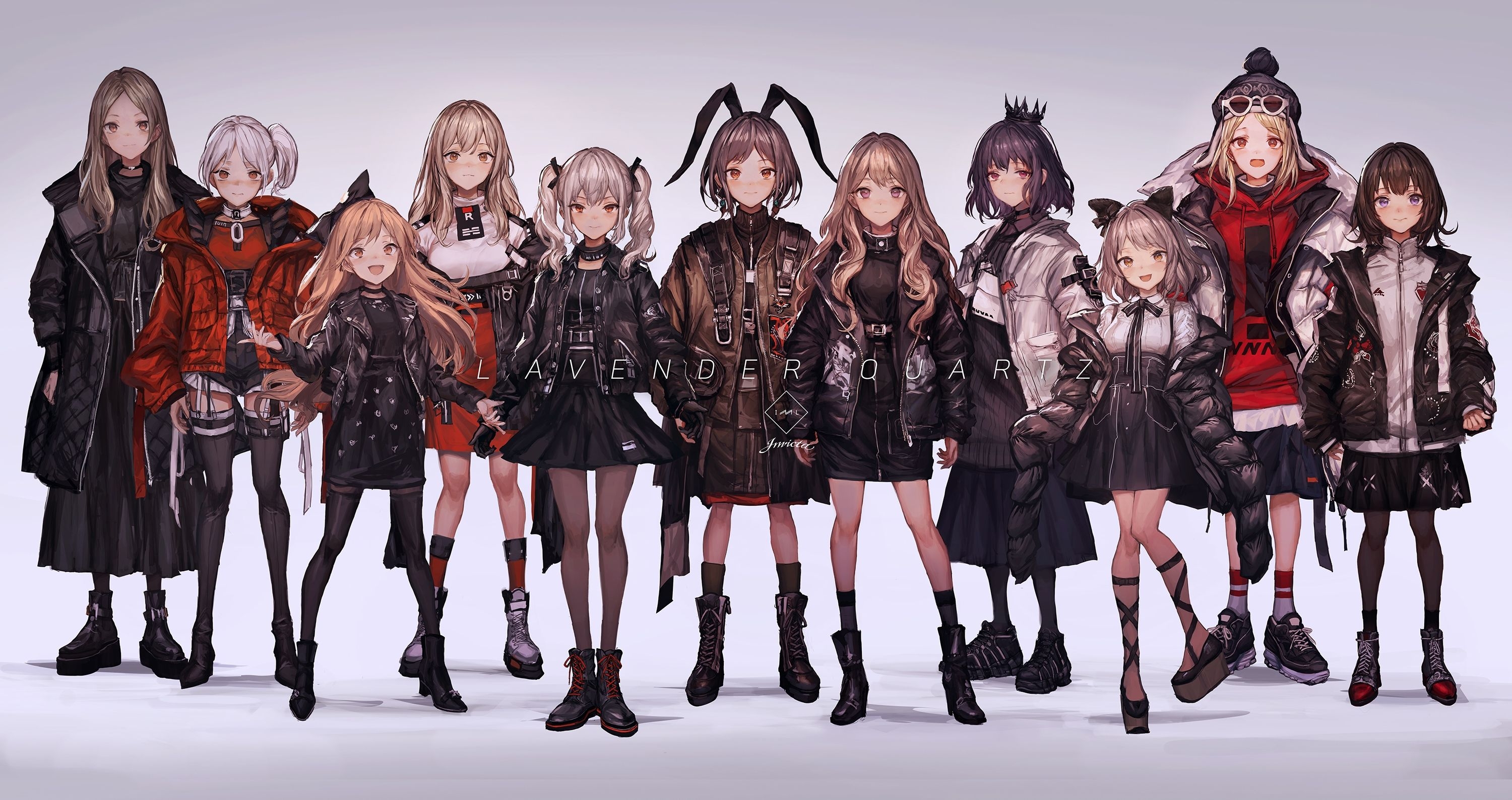 3000x1590 Download  Anime Girls, Group, Clothes, Coat, Fashion, Desktop