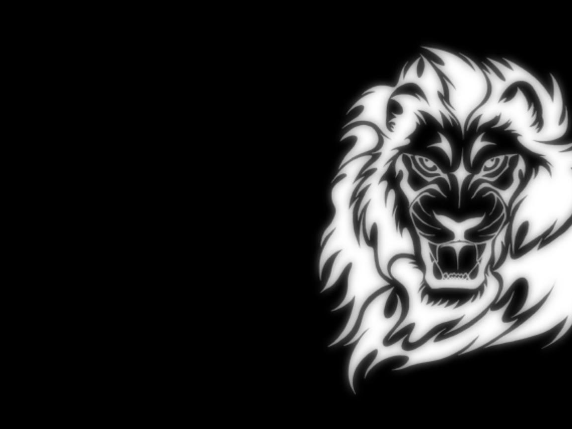 1160x870 Lion Wallpaper Black And White, Desktop