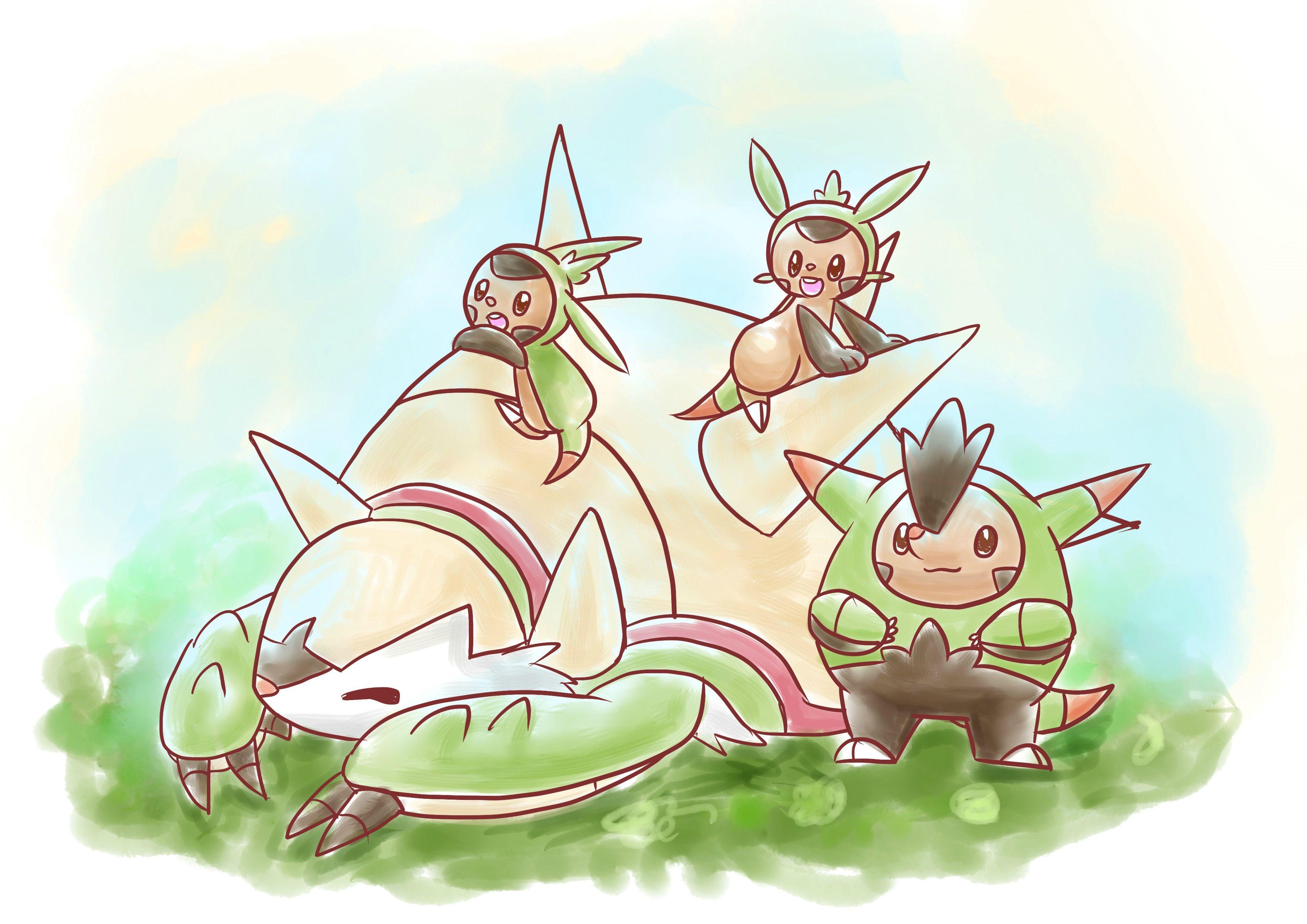 3510x2480 Adorable Chesnaught fanart (XY Spoilers), Desktop