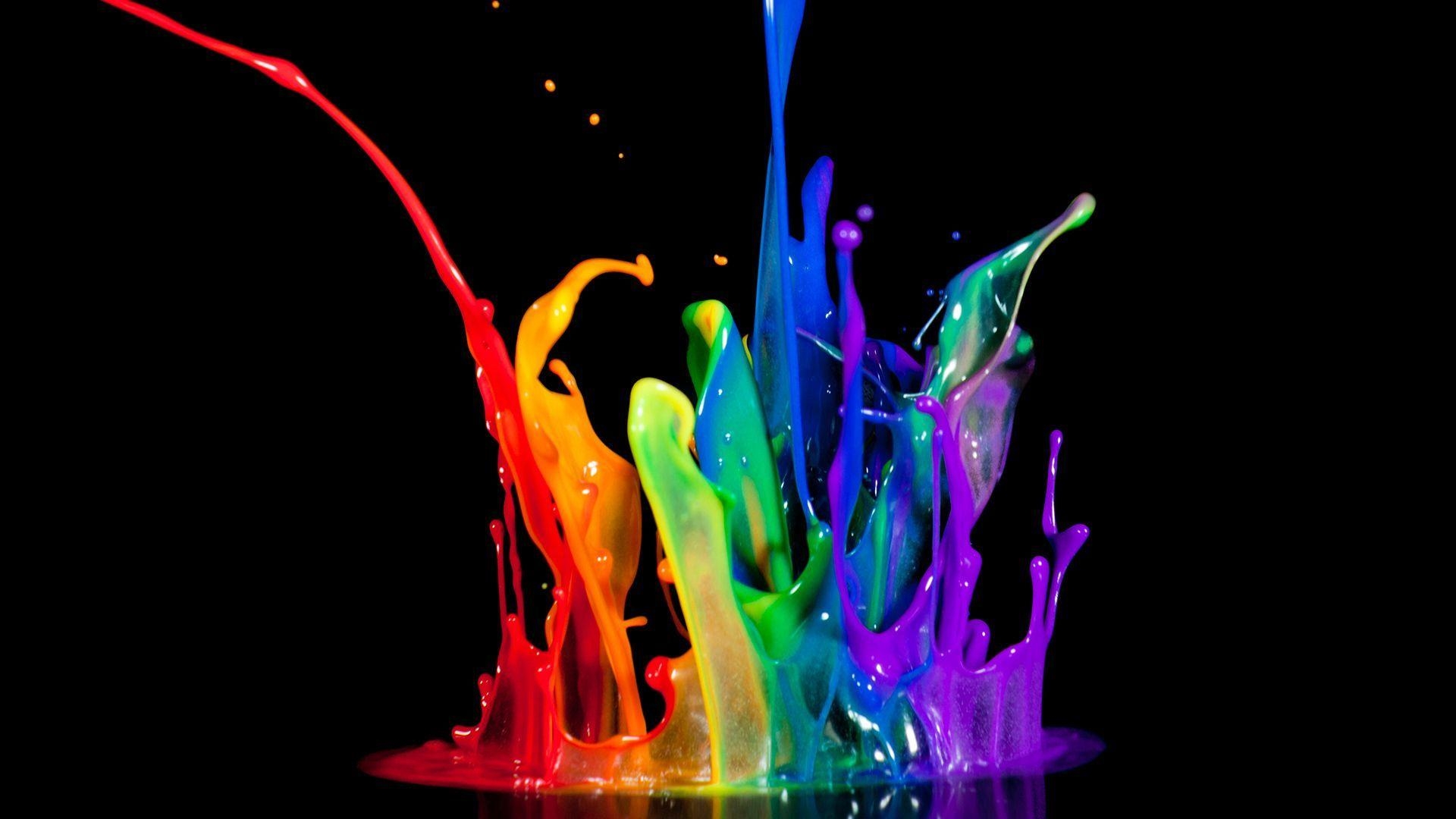 1920x1080 Rainbow Paint Splatter Background, Desktop