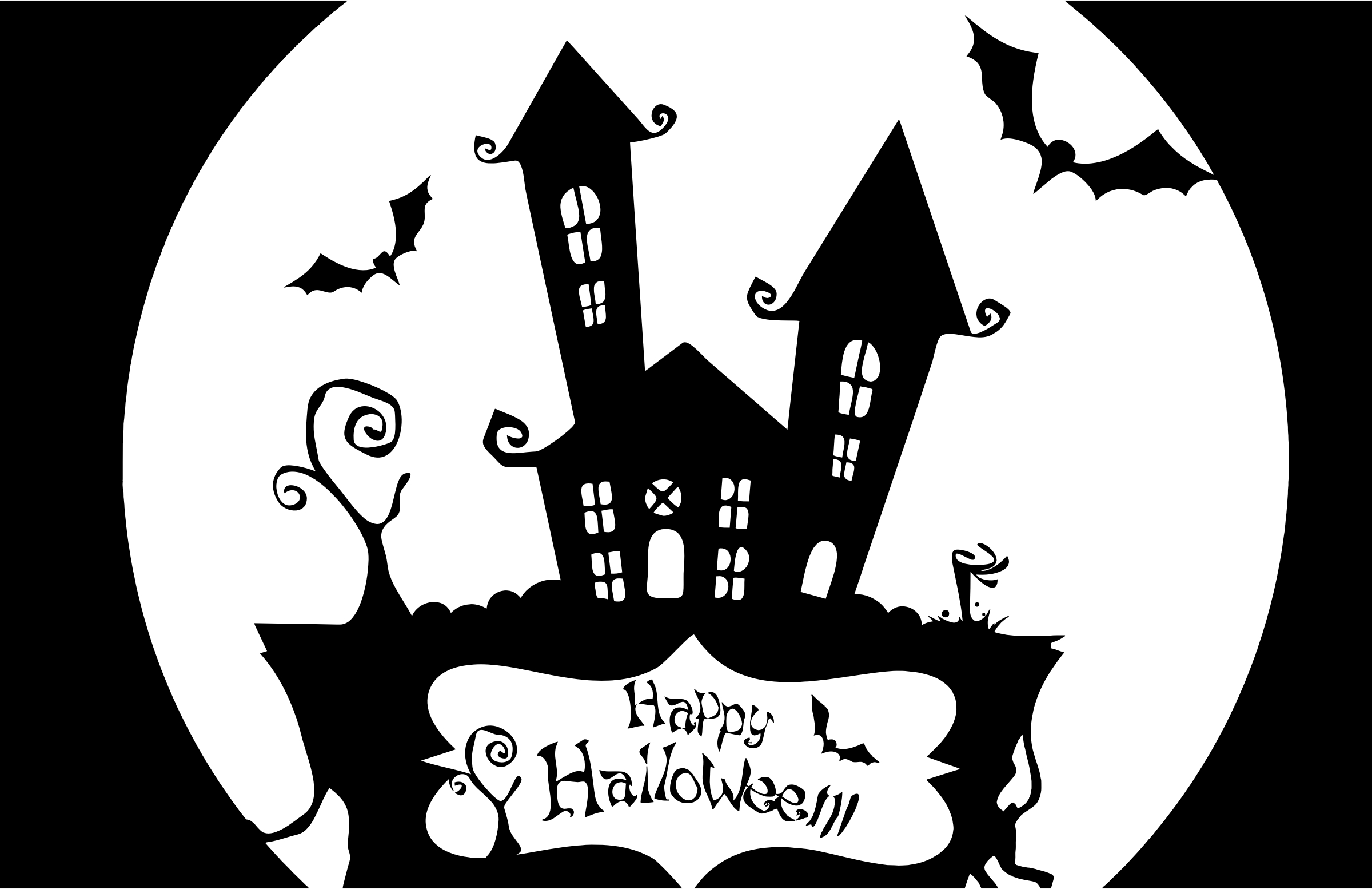 2400x1560 Download Black And White Halloween Clip Art Free PNG Image with No Background, Desktop