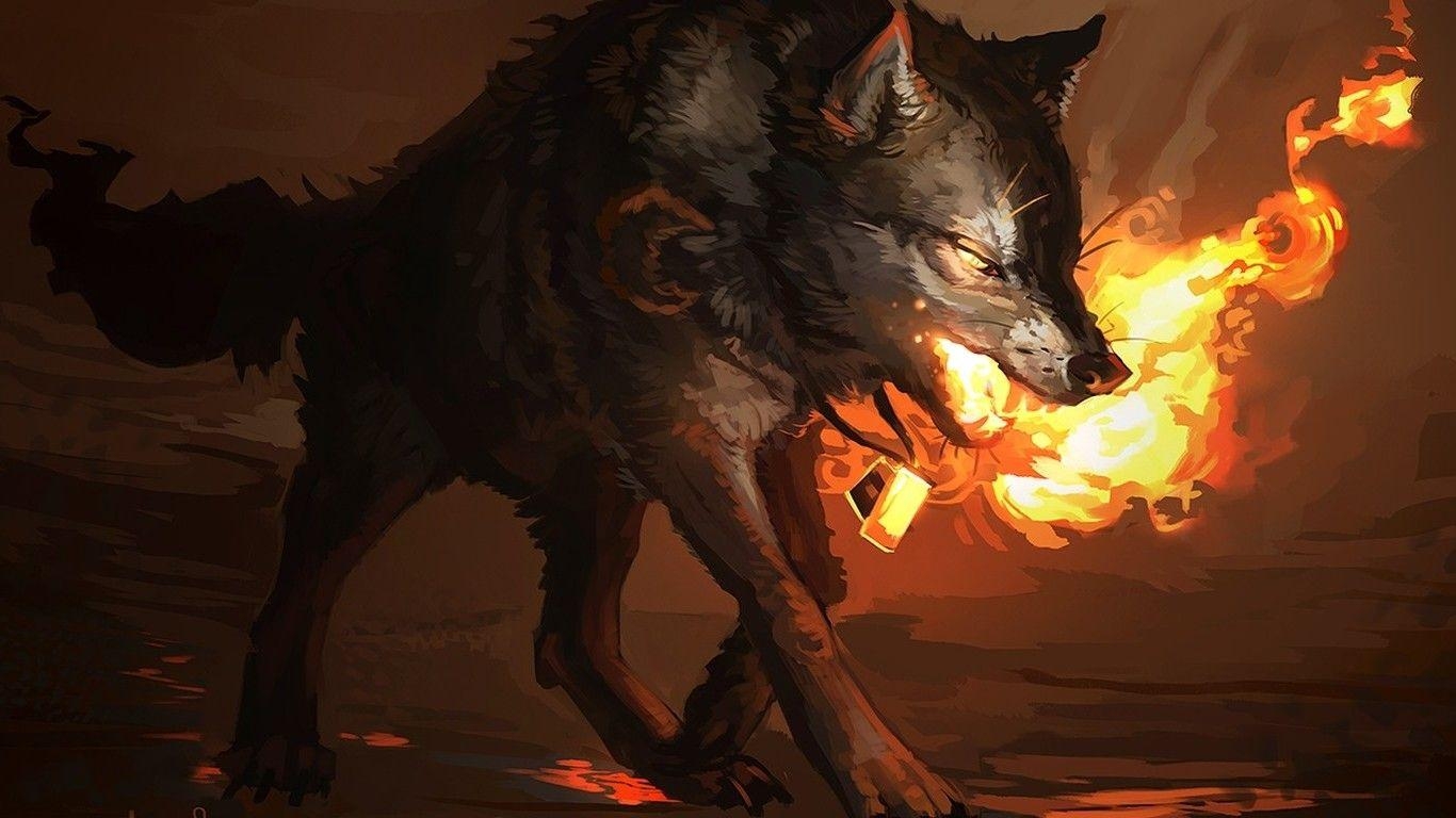 1370x770 fire, Wolf Wallpaper HD / Desktop and Mobile Background, Desktop