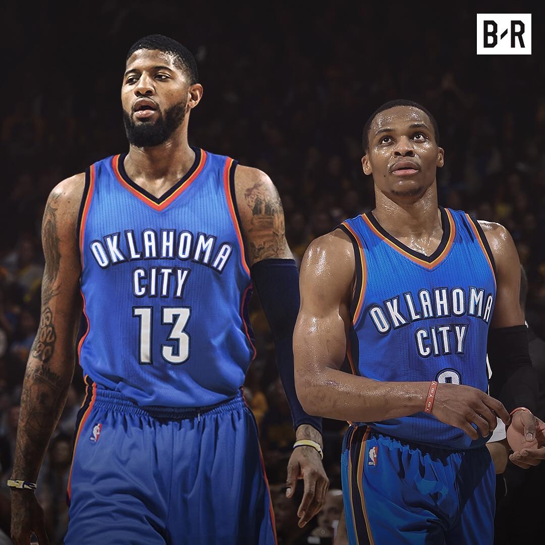 1080x1080 Paul George Russell Westbrook OKC Oklahoma City Thunder Wallpaper, Phone