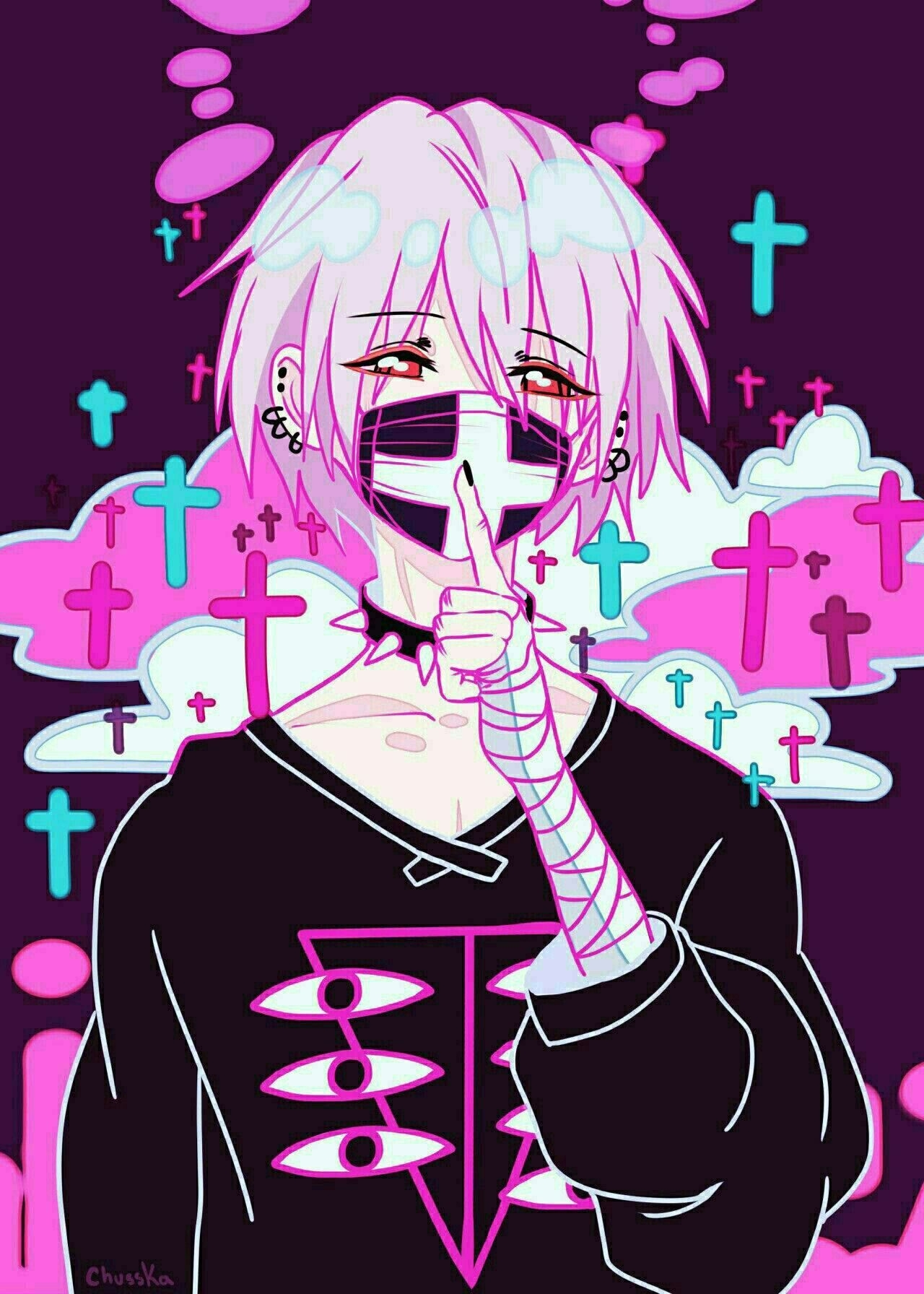 1280x1800 Goth Anime Wallpaper, Phone