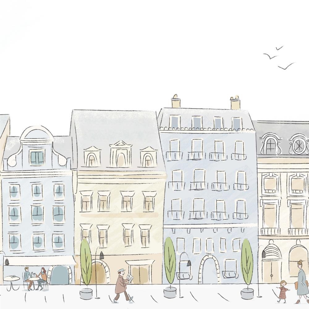 1000x1000 Anewall Parisian Street Modern Classic Madeline Inspired Wallpaper, Phone