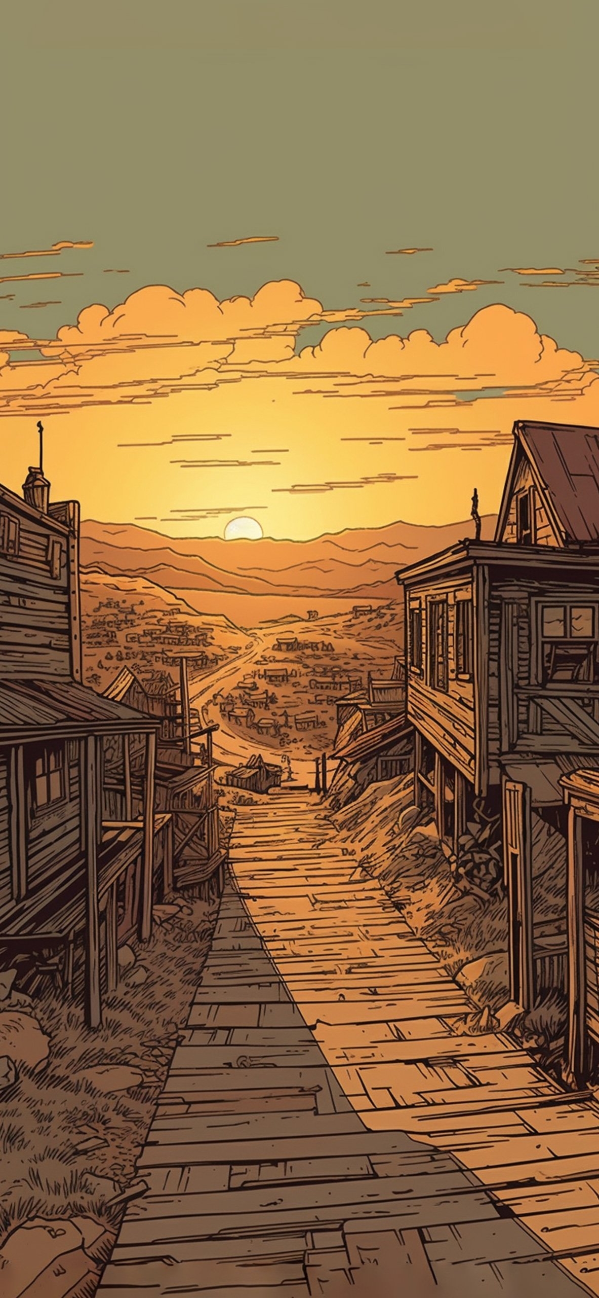 1190x2560 Western Sunset Wallpaper- Western Aesthetic Wallpaper iPhone, Phone