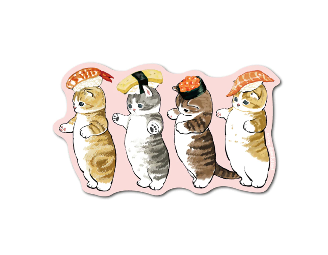 1090x850 Mofusand Sushi Hats Sticker, Desktop