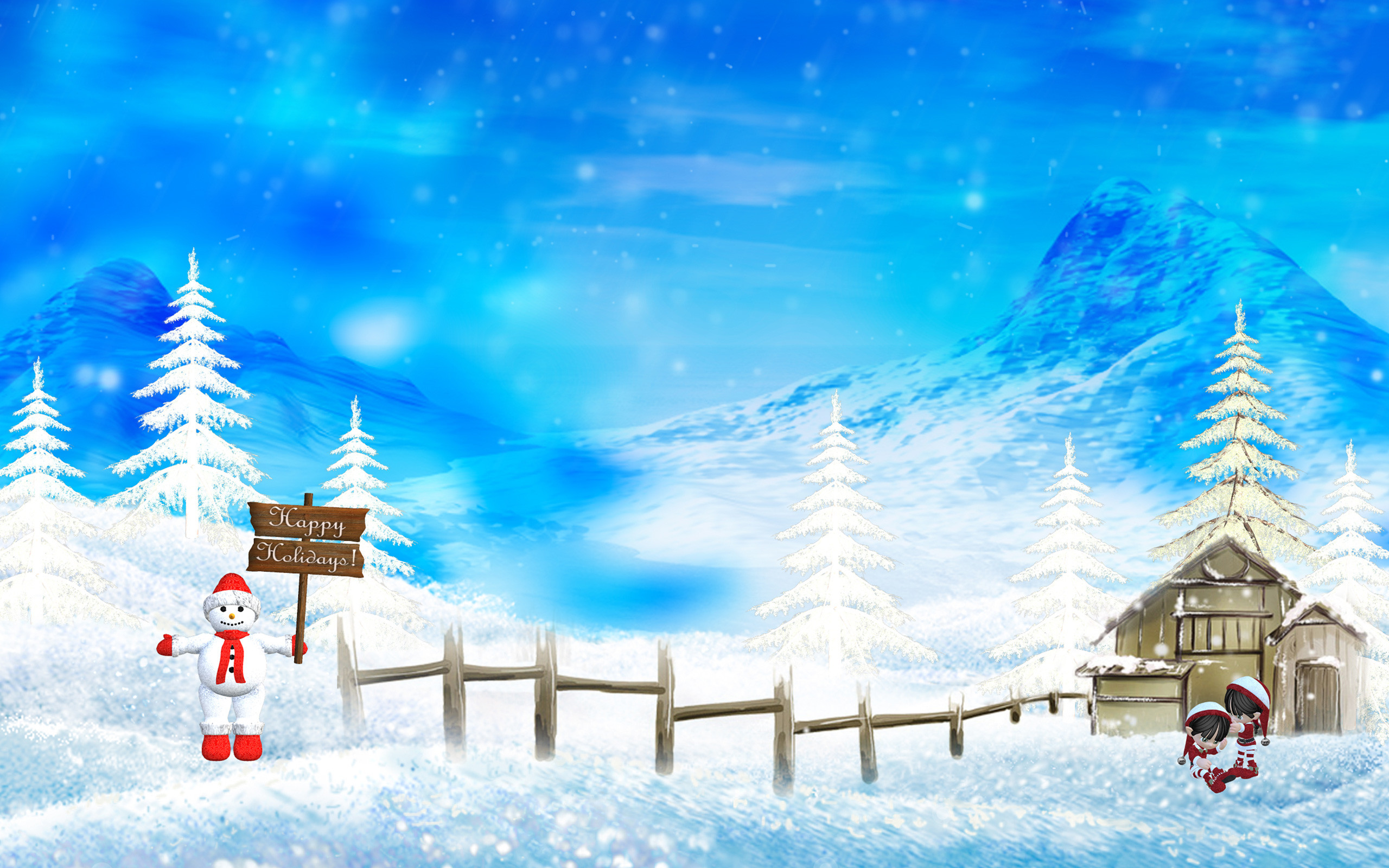 2560x1600 Christmas Snow Wallpaper Scenes, Desktop