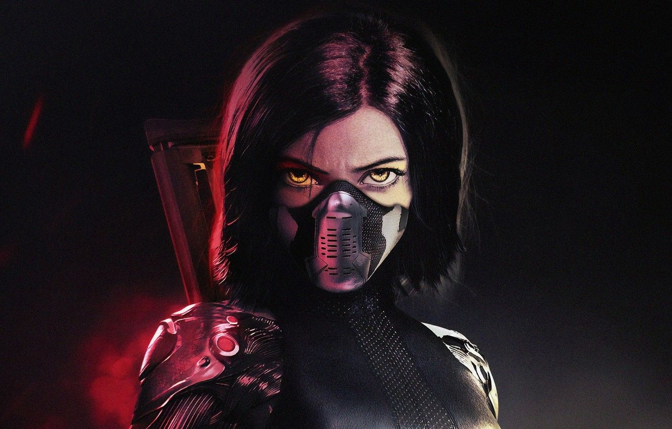 1340x850 Wallpaper look, girl, mask, Alita Battle Angel (2019), Alita Battle Angel image for desktop, section фильмы, Desktop