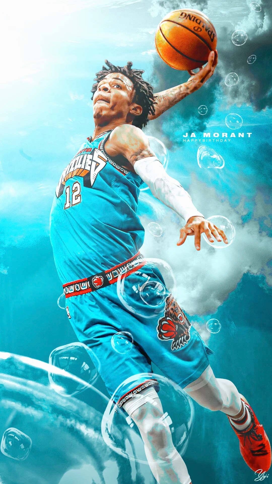 1080x1920 Download Ja Morant Dunk Fanart Wallpaper, Phone