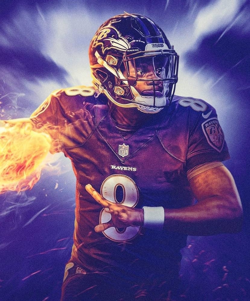 830x1000 Lamar Jackson Picture Art, Poster Print, Phone