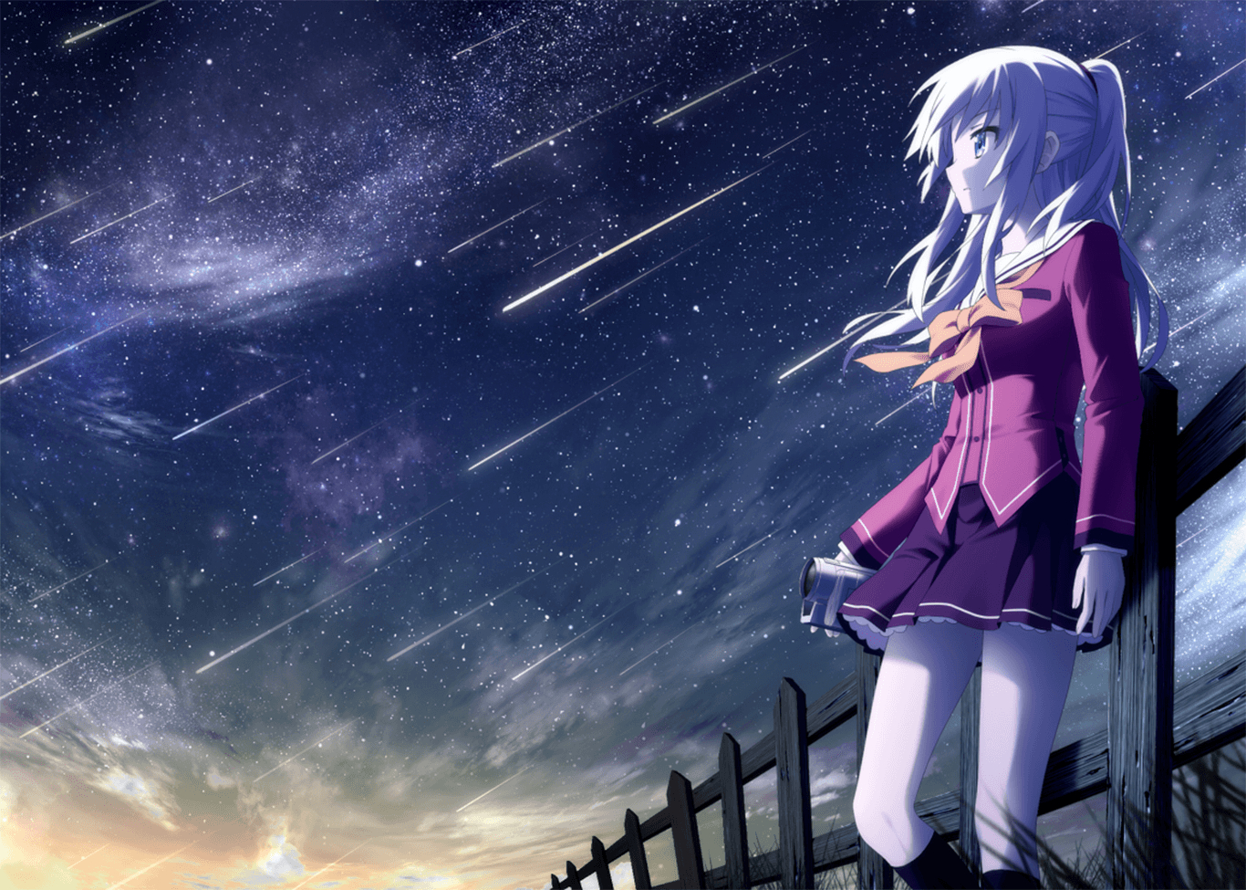 1370x980 Nao Tomori Lonely Charlotte Anime girls Wallpaper HD 2015. anime, Desktop