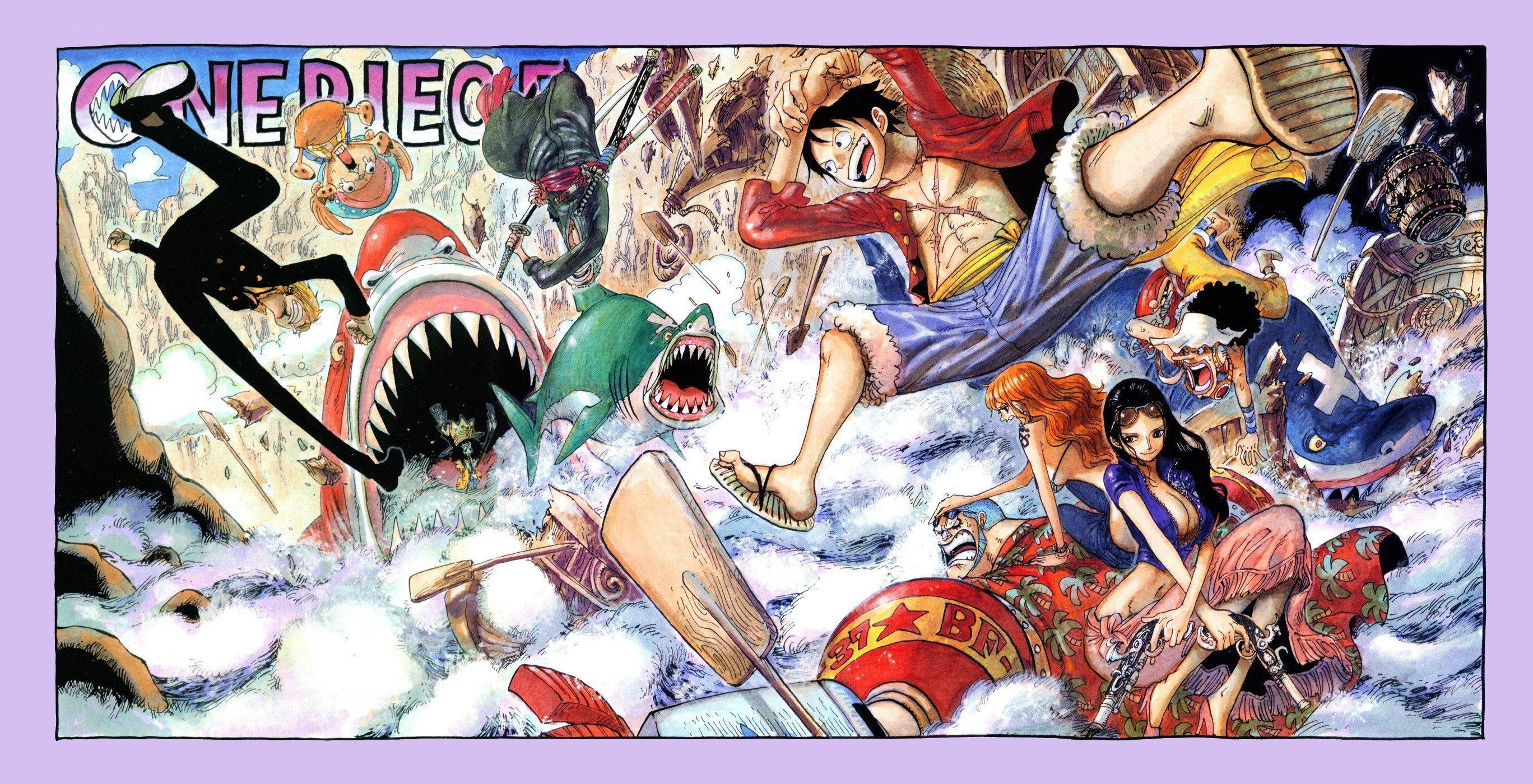 2740x1400 One Piece, Monkey D. Luffy, Tony Tony Chopper, Usopp, Nami, Roronoa, Desktop