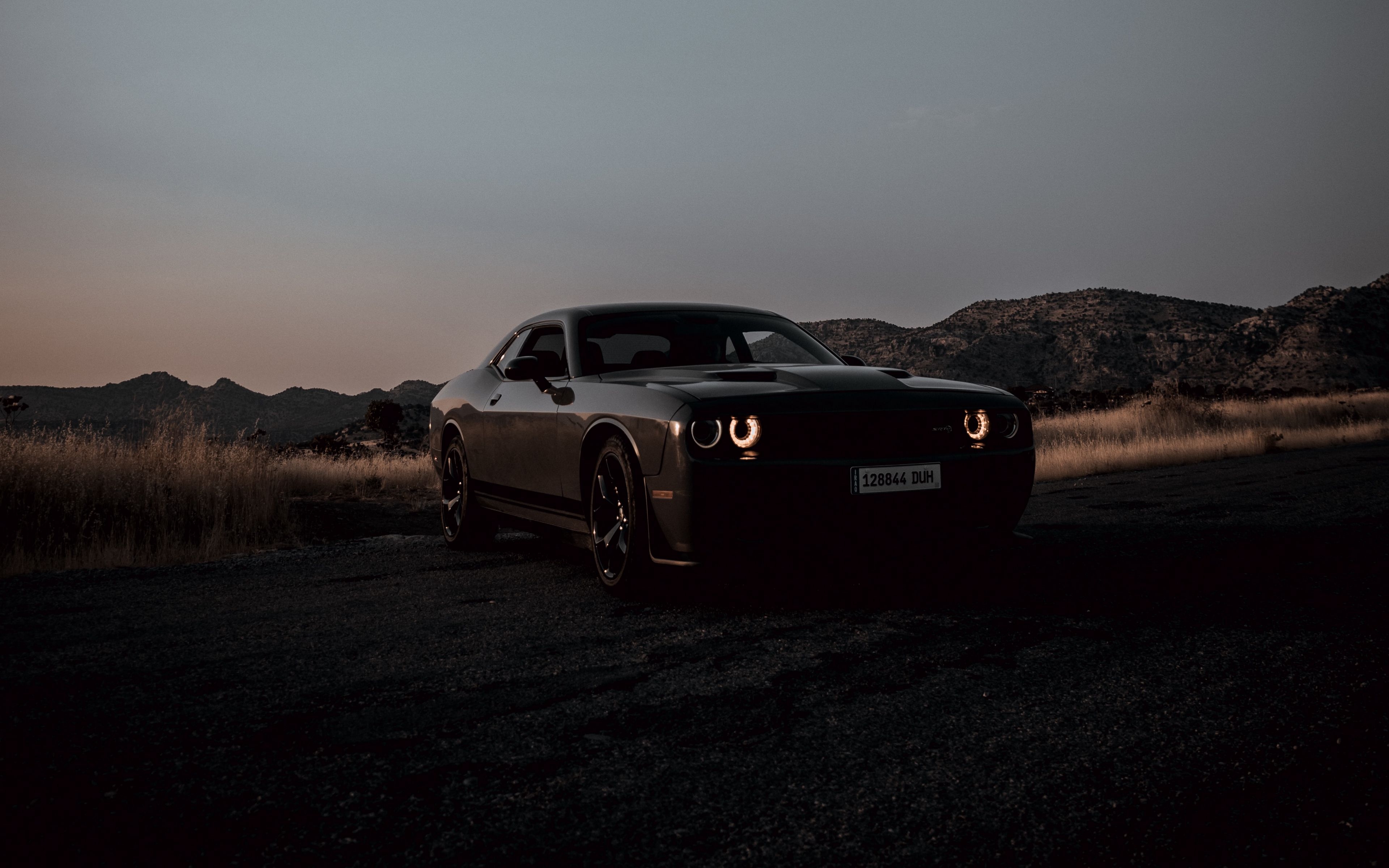 3840x2400 Download wallpaper  dodge challenger, dodge, car, black, dark, dusk 4k ultra HD 16:10 HD background, Desktop