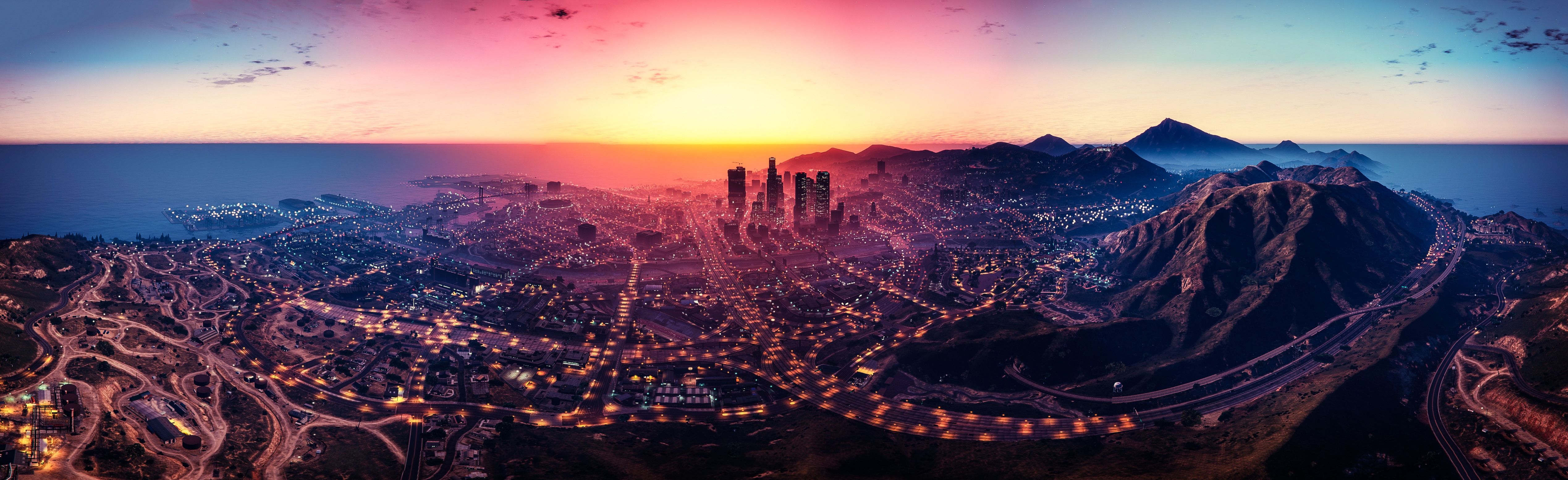 5080x1560 GTA V Los Santos Wallpaper, Original Quality, mostly 4K(credits to the original owners), Dual Screen