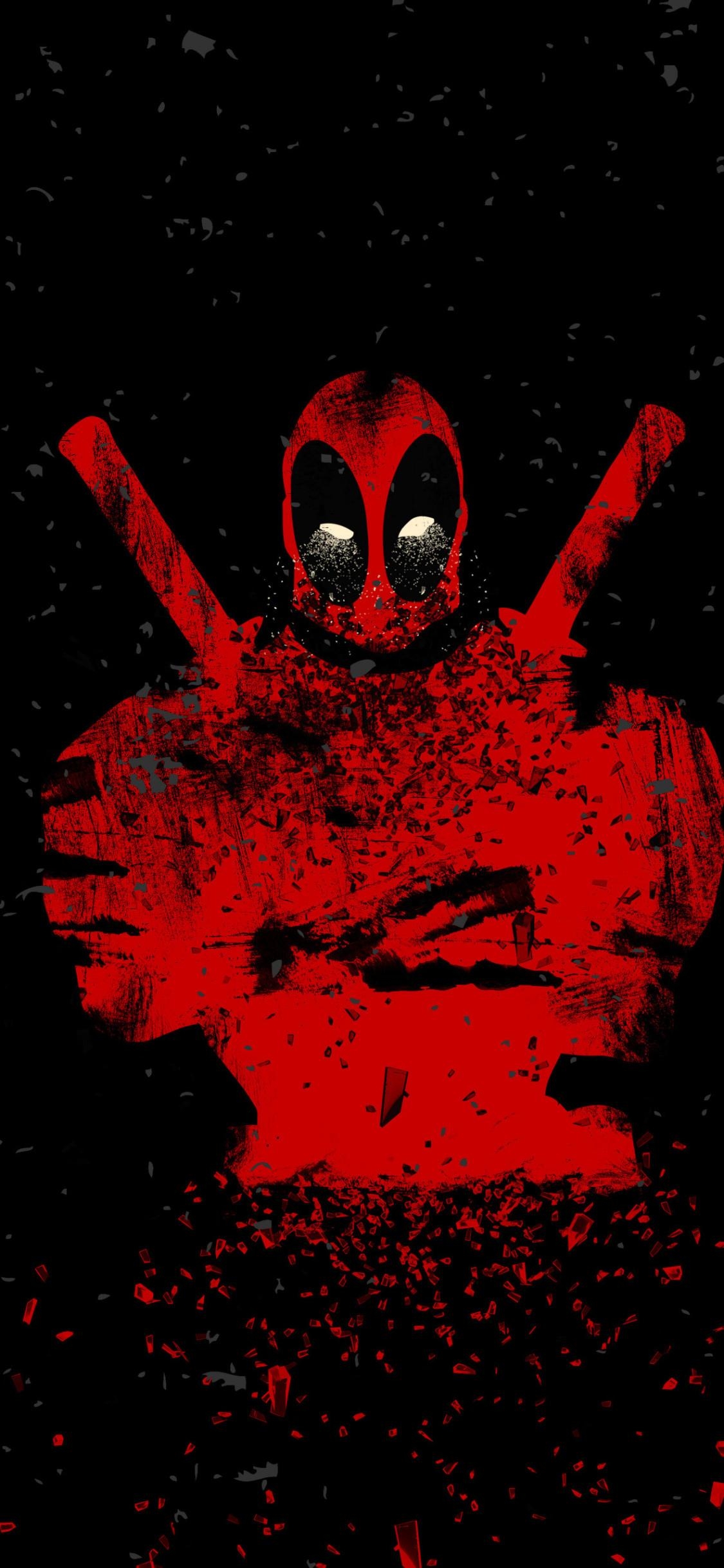 1130x2440 Deadpool Shatter Abstract 4k iPhone XS, iPhone 10, Phone