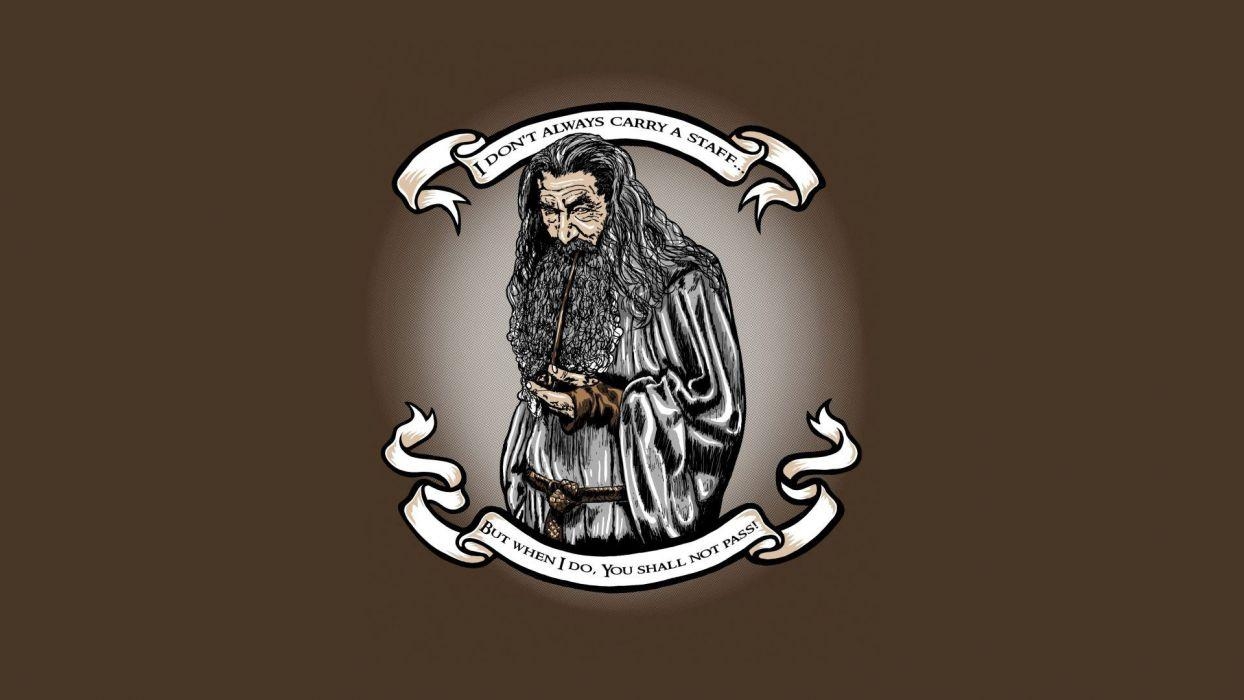 1250x700 Lord of the Rings Gandalf Wizard Drawing Brown humor funny quotes, Desktop