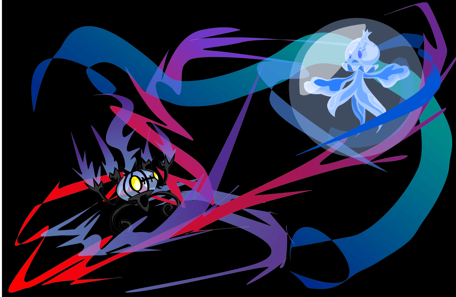 1600x1050 Frillish Vs. Chandelure, Desktop