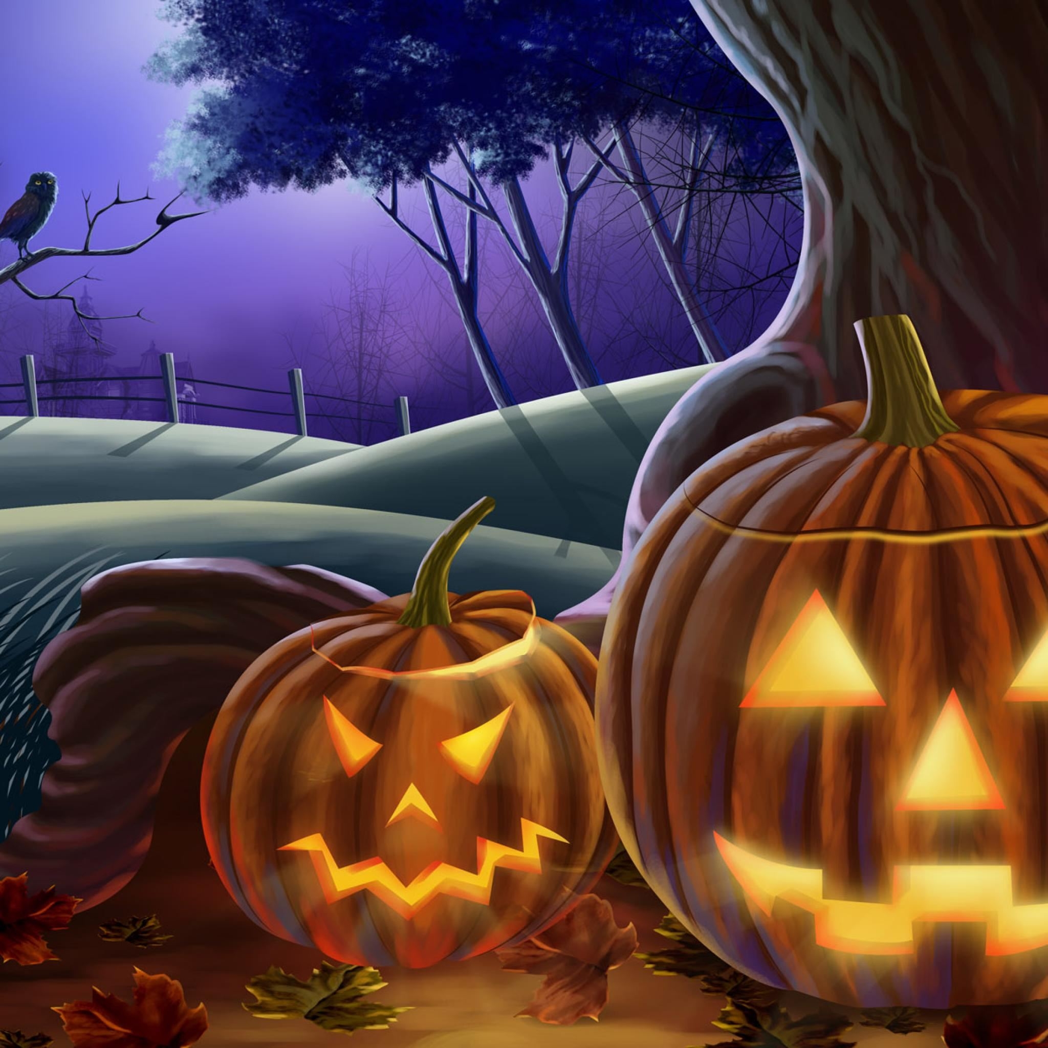 2050x2050 Halloween Pumpkin iPad Air Wallpaper Free Download, Phone