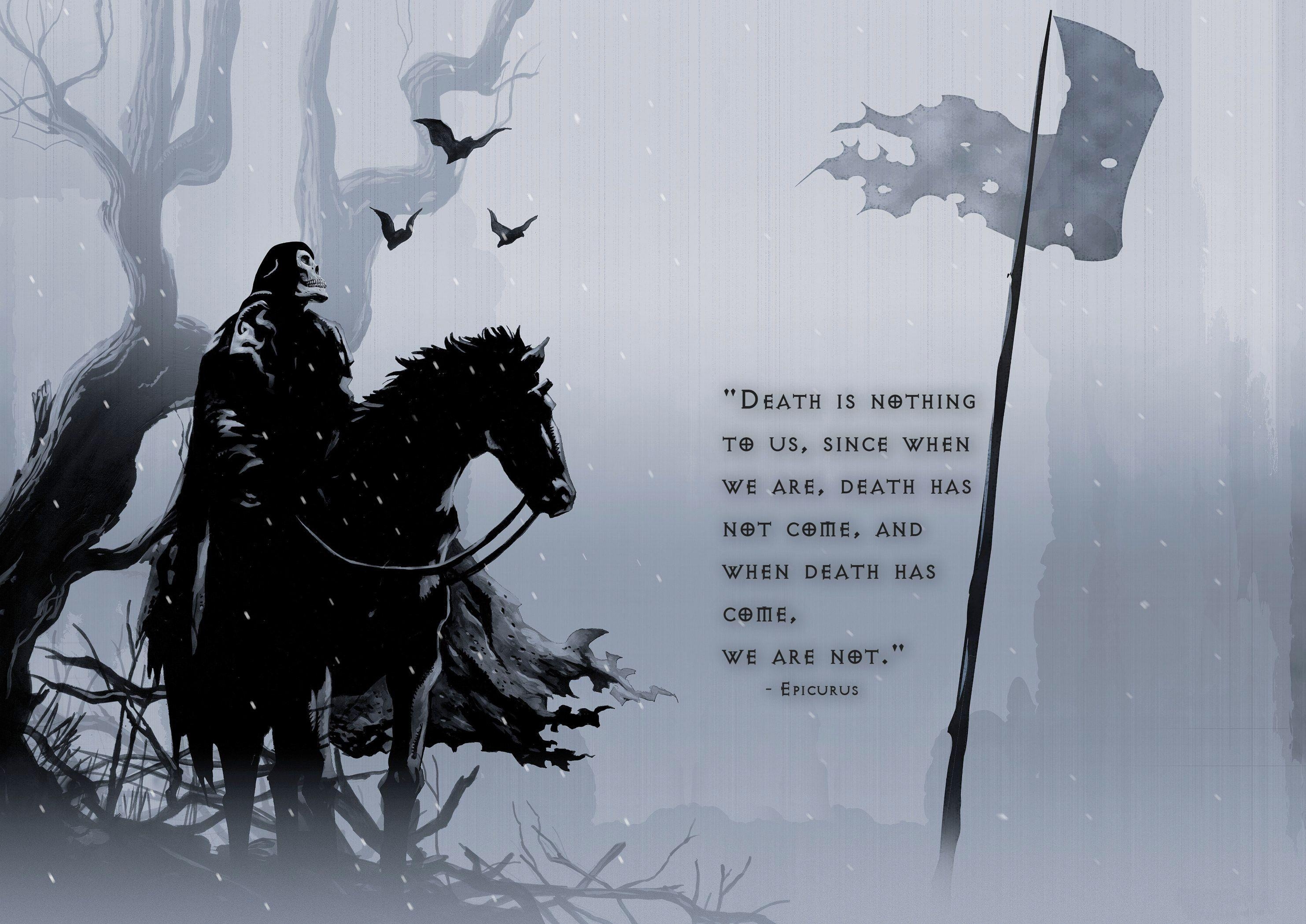 2970x2100 quote, Flag, Death, Trees, Bats, Horse, Philosophy Wallpaper HD, Desktop