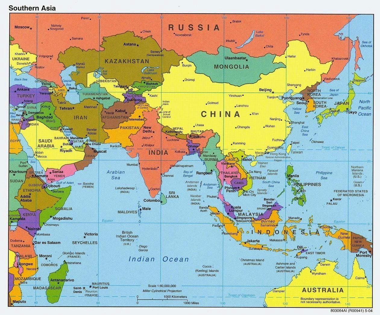 1270x1050 image of Map and Wallpaper: Asia Map, Desktop