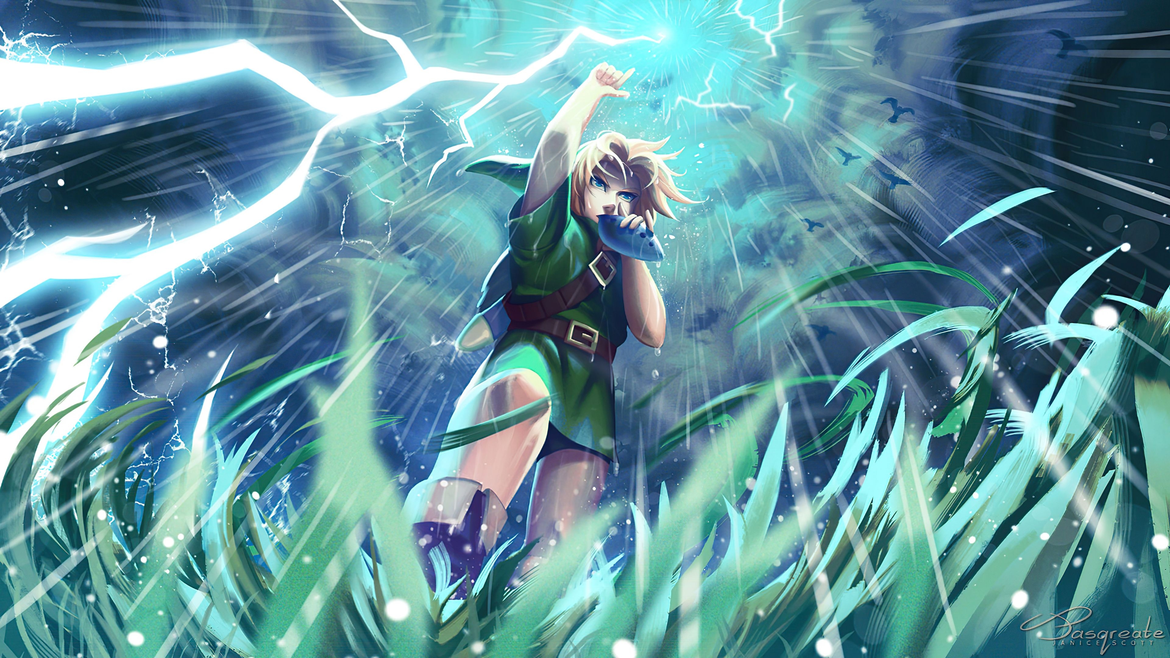 3840x2160 Link In Colorful Background 4K HD The Legend of Zelda Wallpaper, Desktop