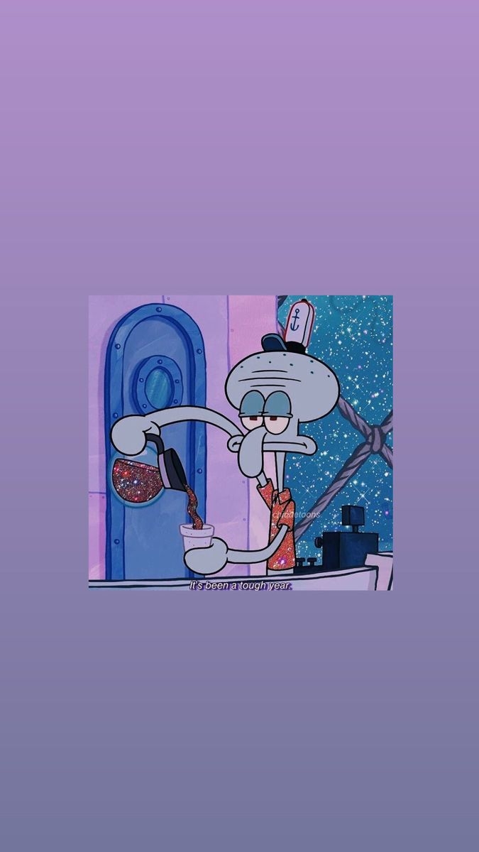 680x1200 squidward #purple #cute #aesthetic #wallpaper #cartoon #spongebob. Spongebob wallpaper, Cartoon wallpaper, Cartoon wallpaper iphone, Phone