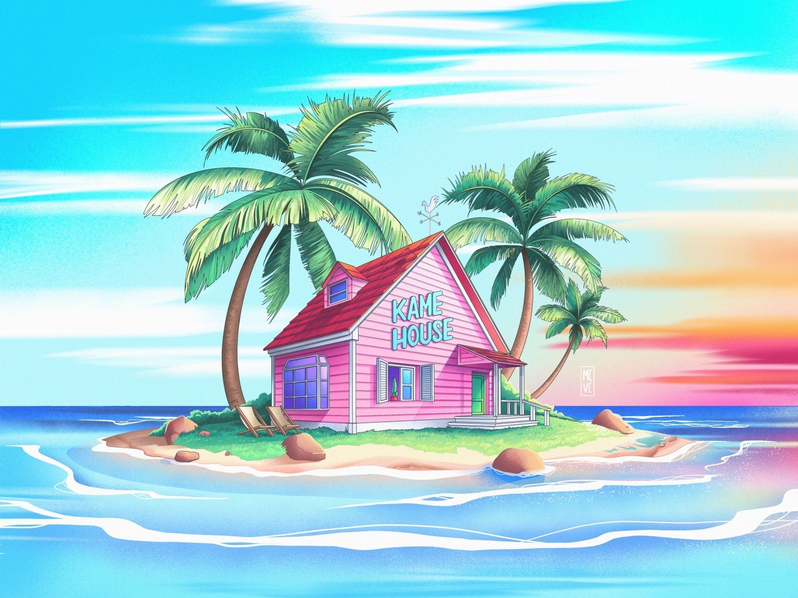 1600x1200 Kame House Illustration, Desktop