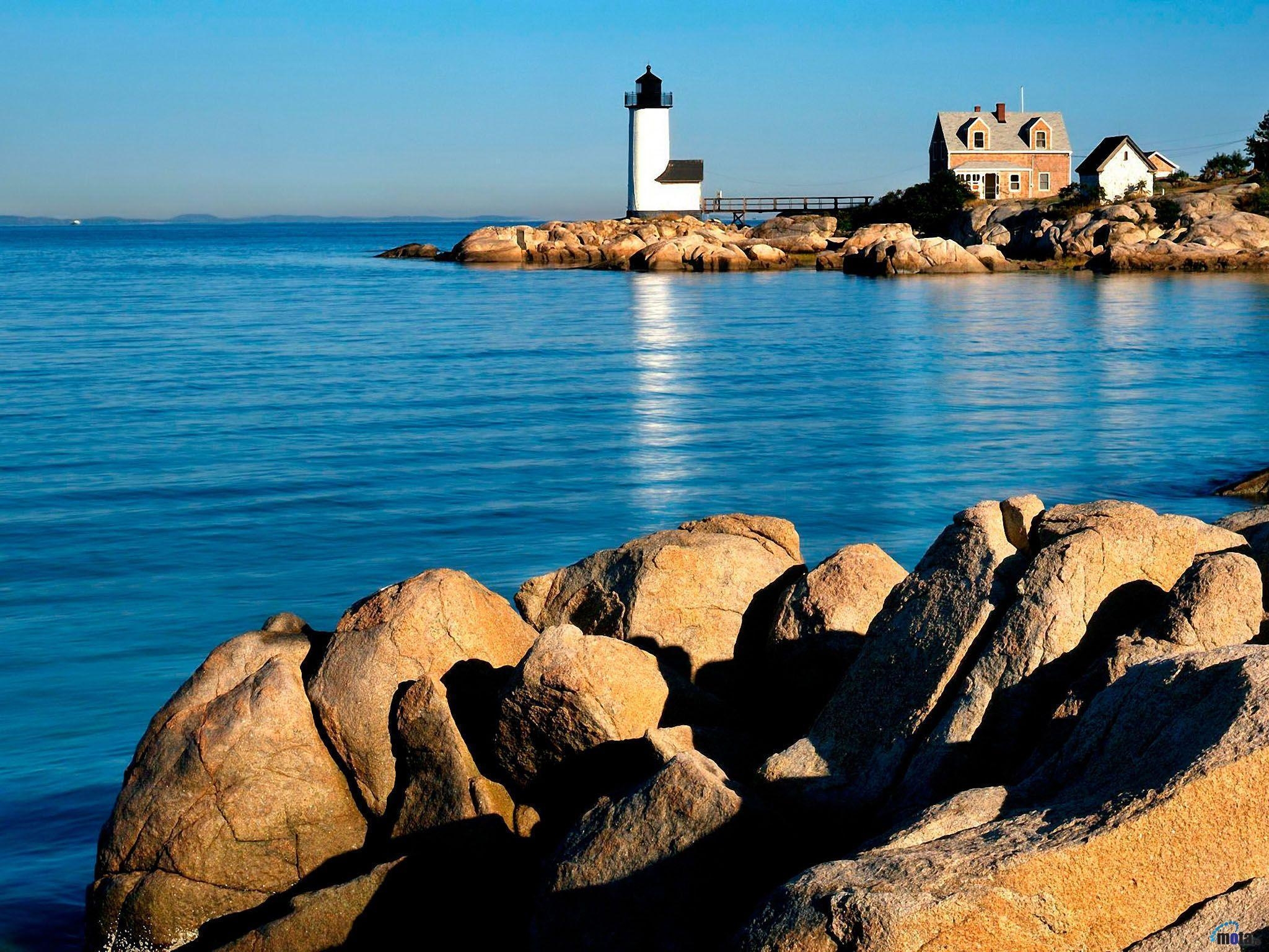 2050x1540 Download Wallpaper sea usa lighthouse massachusetts,, Desktop