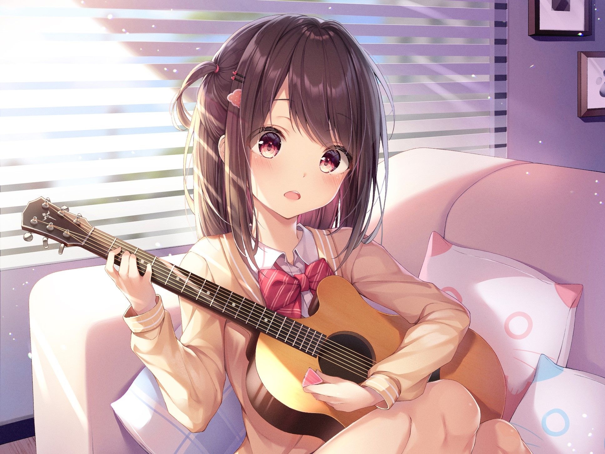 1940x1460 Anime girl playing the guitar HD Wallpaper, Desktop