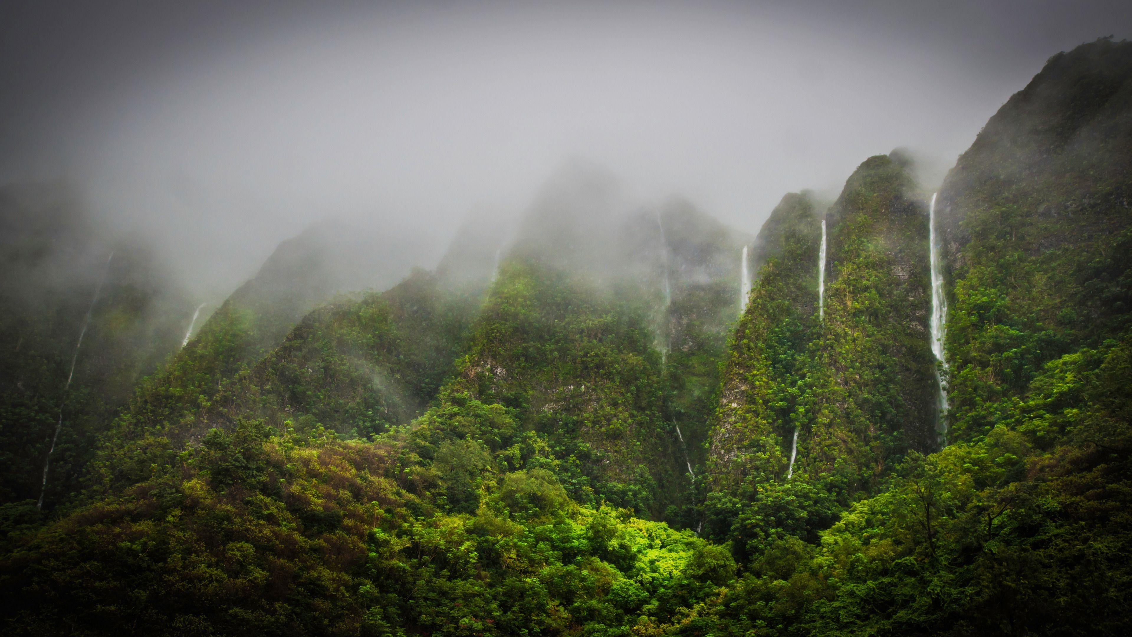 3840x2160 Waterfalls in the Jungle Highlands widescreen wallpaper. Wide, Desktop