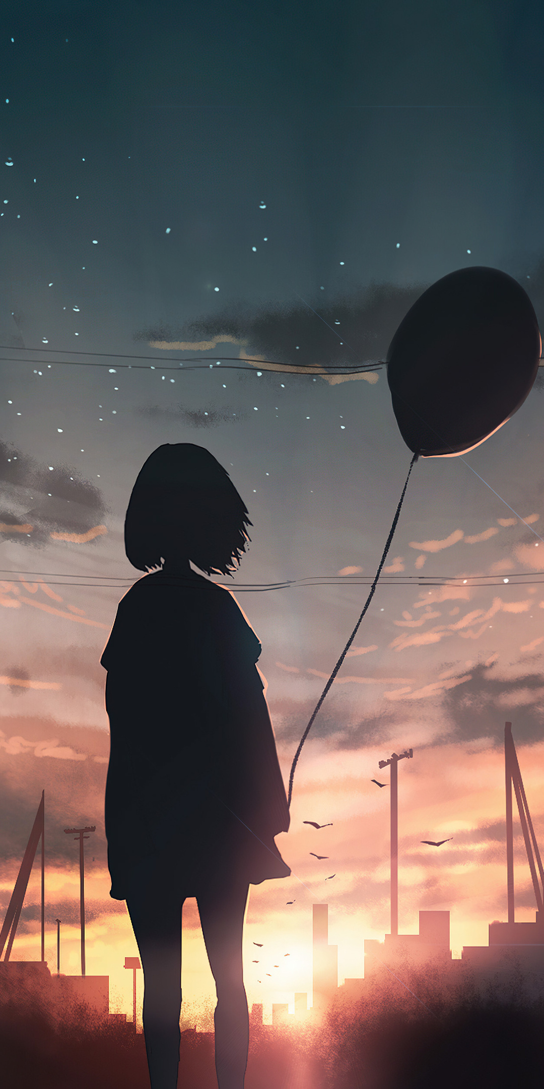 1080x2160 Anime Girl With Balloon In Hand One Plus 5T, Honor 7x, Honor view Lg Q6 HD 4k Wallpaper, Image, Background, Photo and Picture, Phone