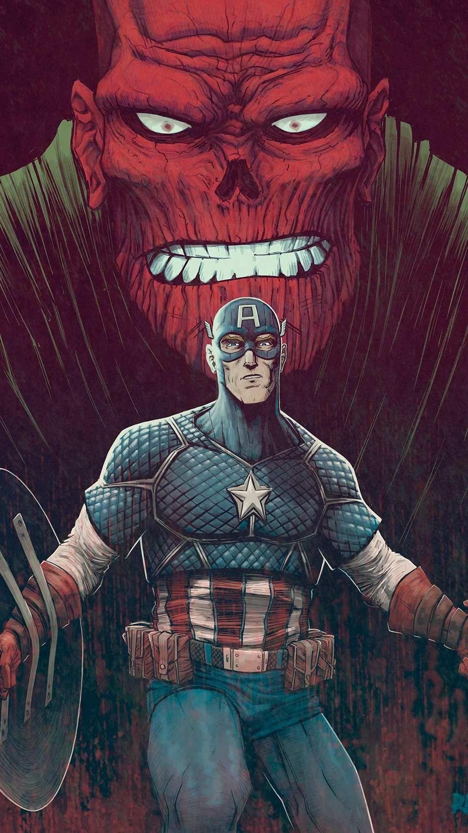 960x1700 Captain America vs Red Skull iPhone Wallpaper, Phone