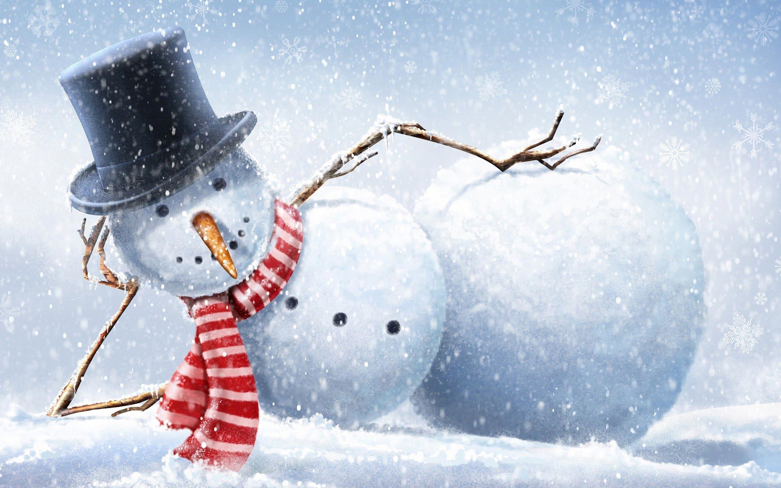 2560x1600 Wallpaper For > Winter Snowman Wallpaper, Desktop