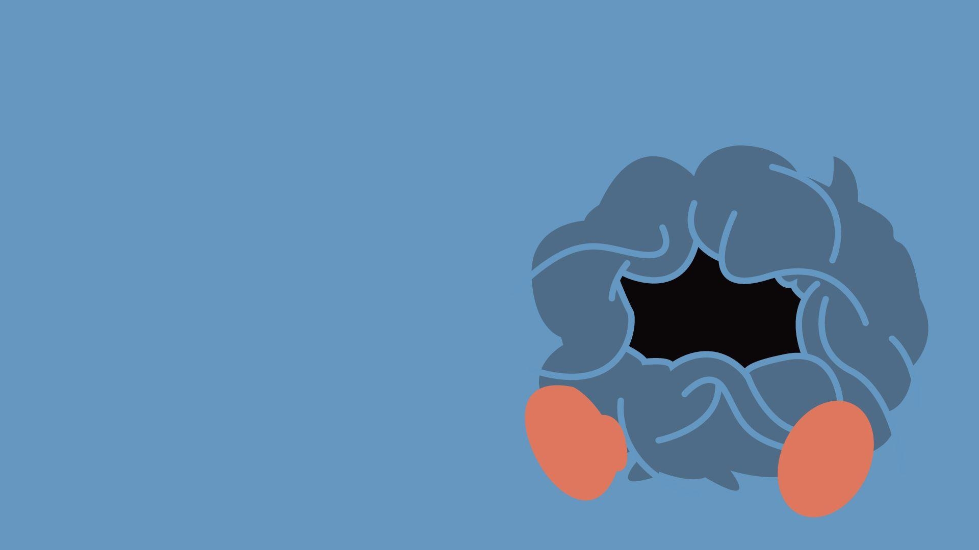 1920x1080 Tangela, Minimalism, Blue Background wallpaper. anime. Wallpaper, Desktop