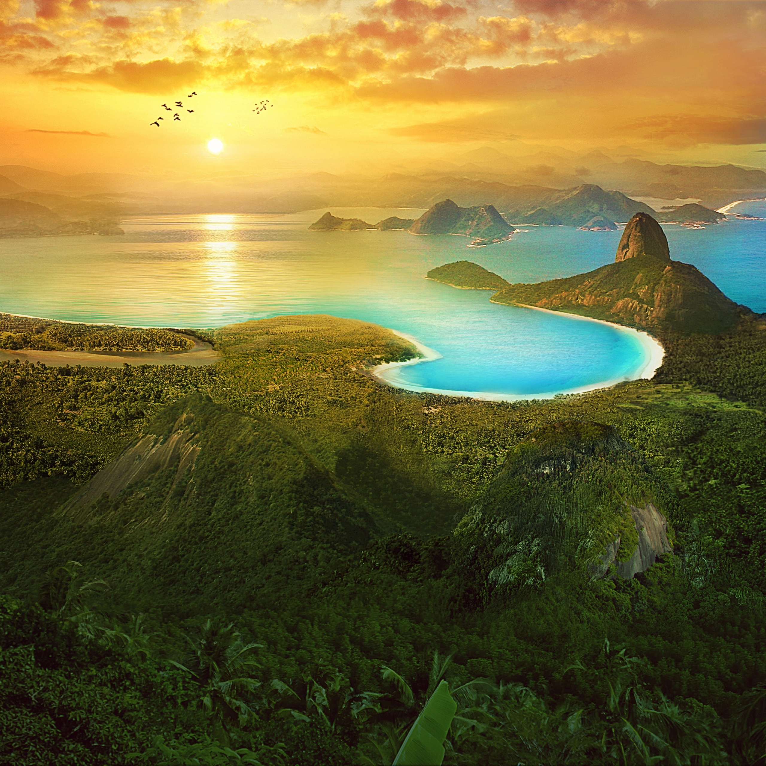 2560x2560 Rio de Janeiro Wallpaper 4K, Scenery, Landscape, Sunrise, Phone