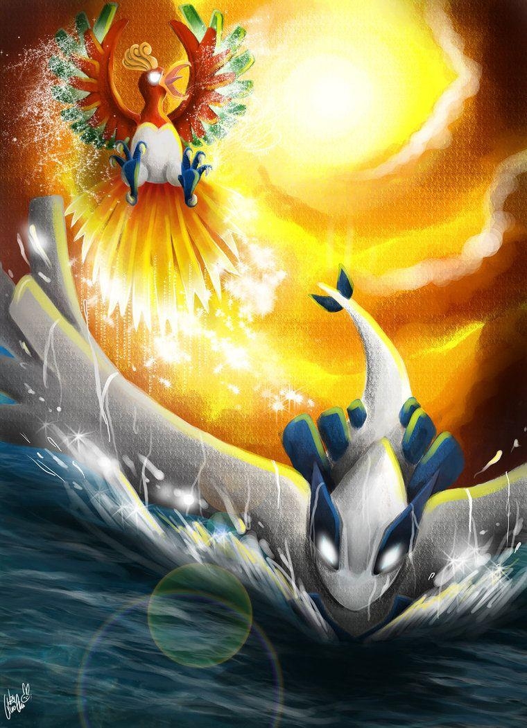 760x1050 Ho Oh And Lugia, Phone