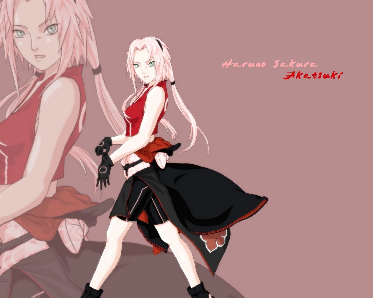 1280x1030 Sakura Haruno Akatsuki, Desktop