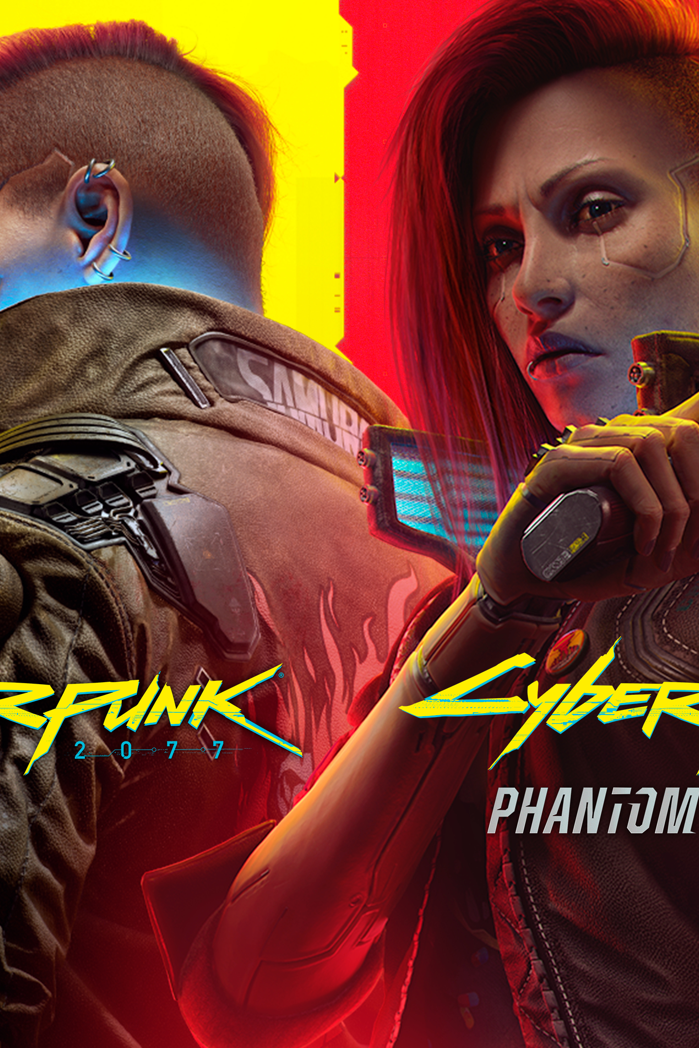 1440x2160 Cyberpunk 2077: Phantom Liberty Wallpaper With Logo, Phone